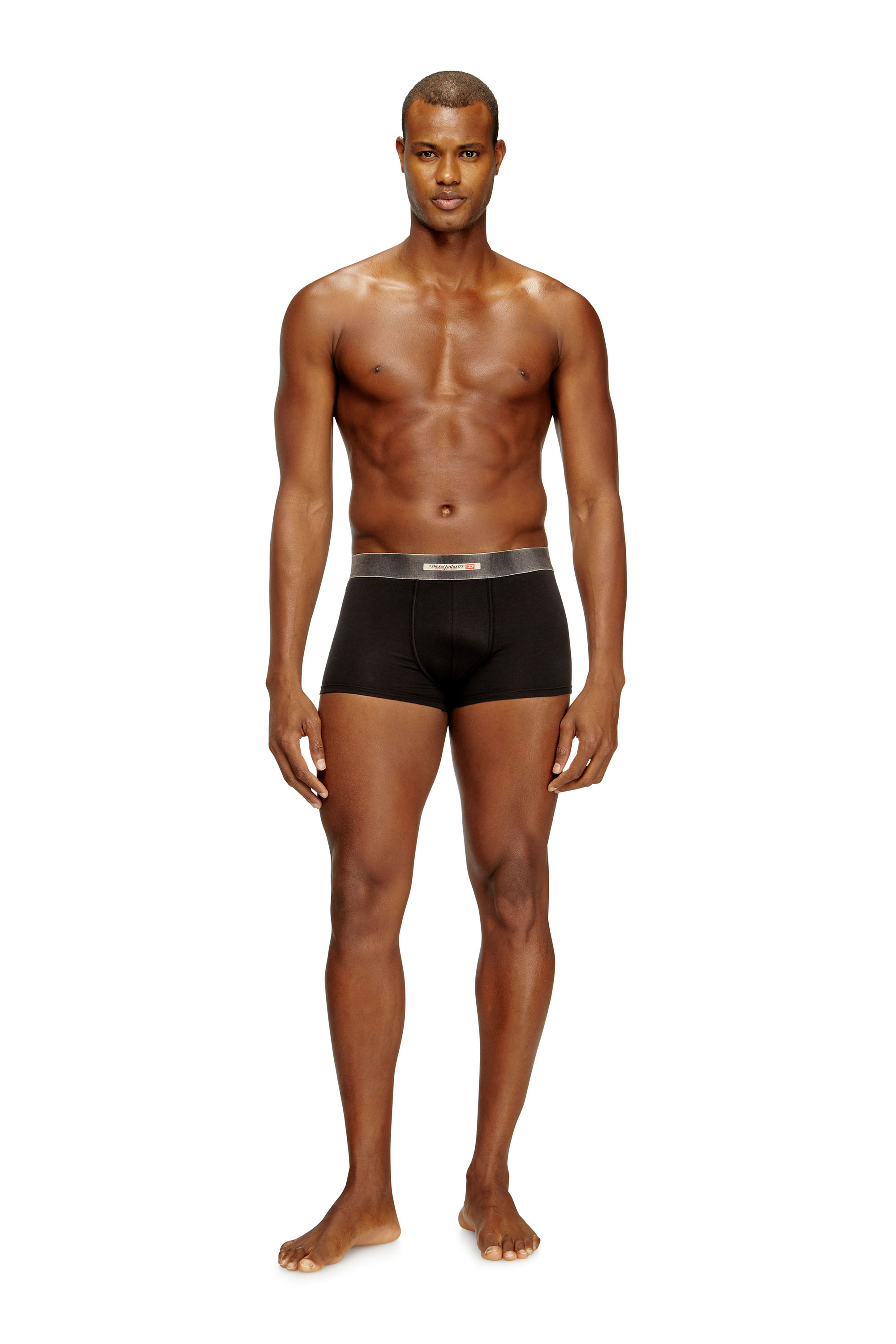 Diesel - DAMIEN-DNM-3PACK, Man's 3-pack of stretch cotton boxers with satin waistband in Black - 1