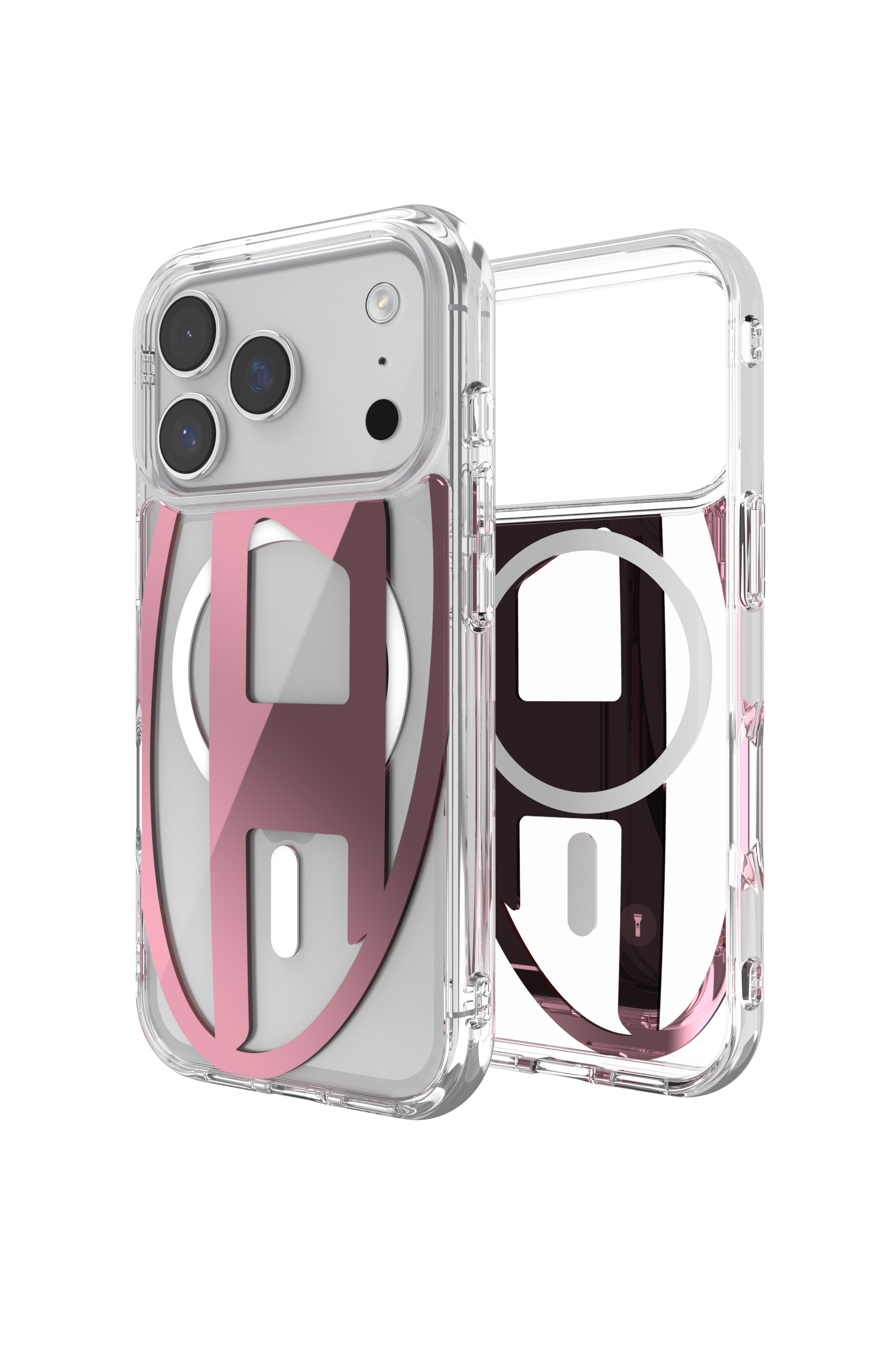 Diesel - 60421 AOP CASE, Unisex's Oval D metallic case with magsafe for iPhone 17 Pro in Pink - 1