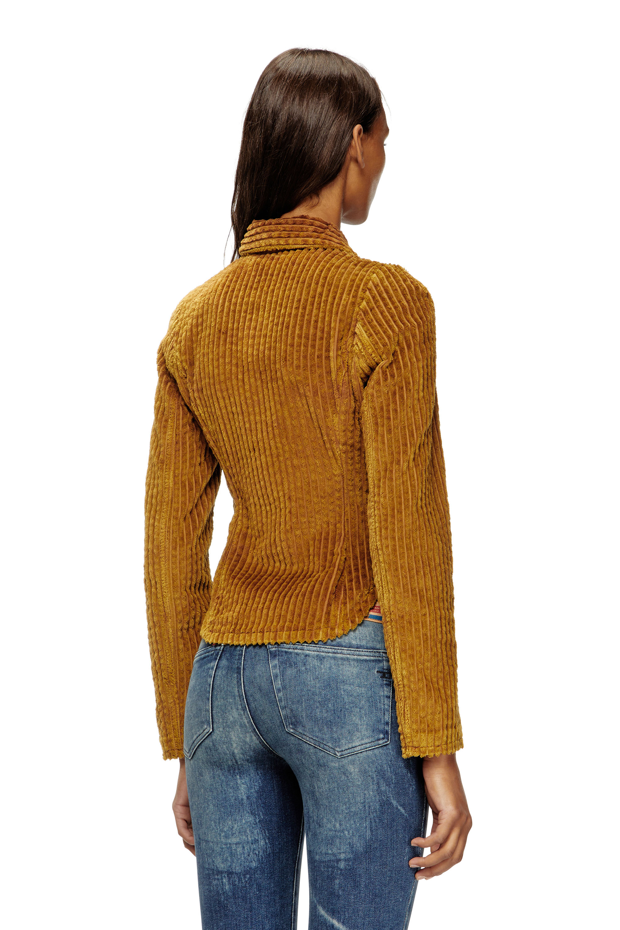 Diesel - G-ENEA, Woman's Shirt-jacket in cotton corduroy in Brown - 3