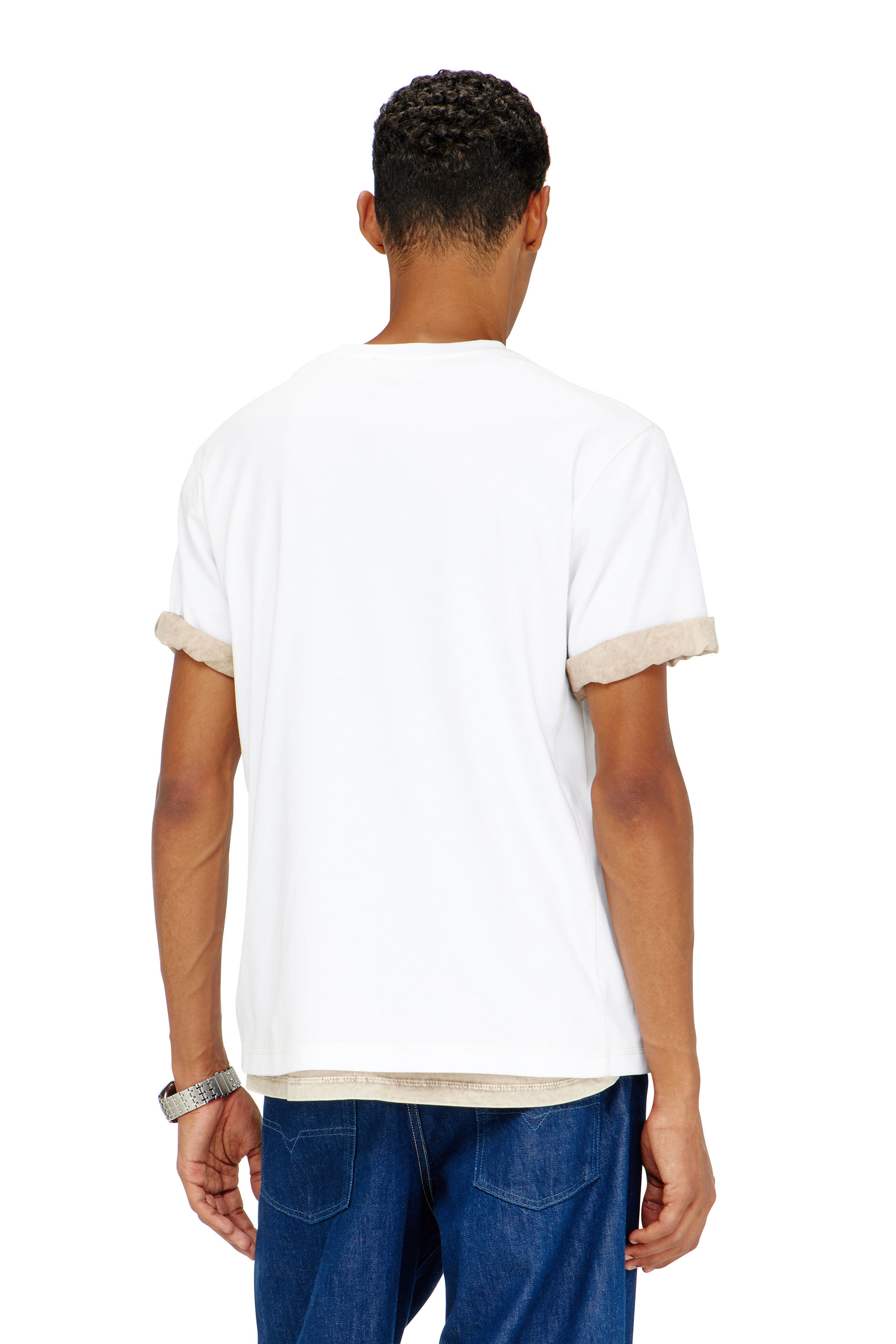 Diesel - T-MADJUST-TR, Man's Regular T-shirt with crew neck and Oval D in White - 4