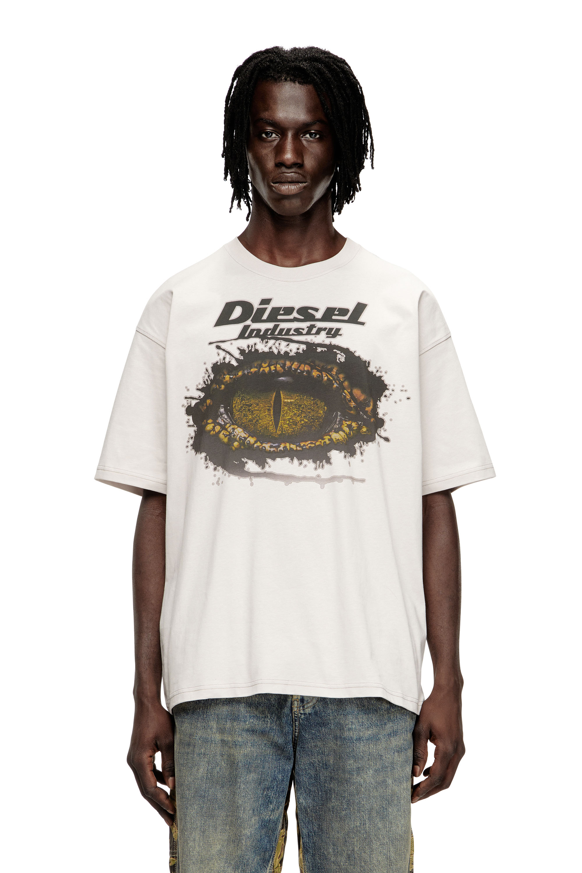 Diesel - T-BOXT-T25, Man's Cotton t-shirt with digital print in Light Grey - 3
