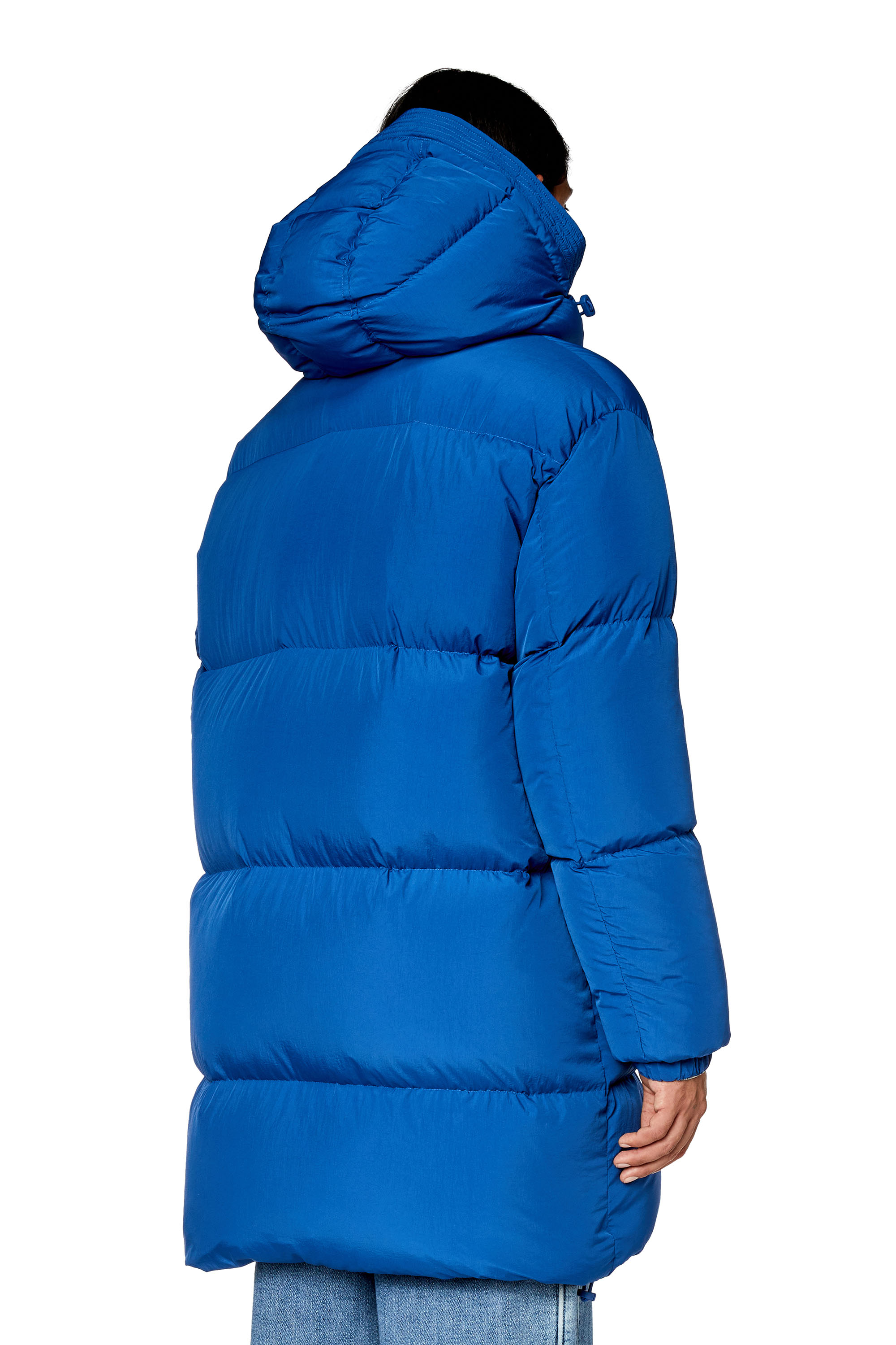 Diesel - W-ROLFYS-LONG, Man's Down coat with ViralOff® treatment in Blue - 4