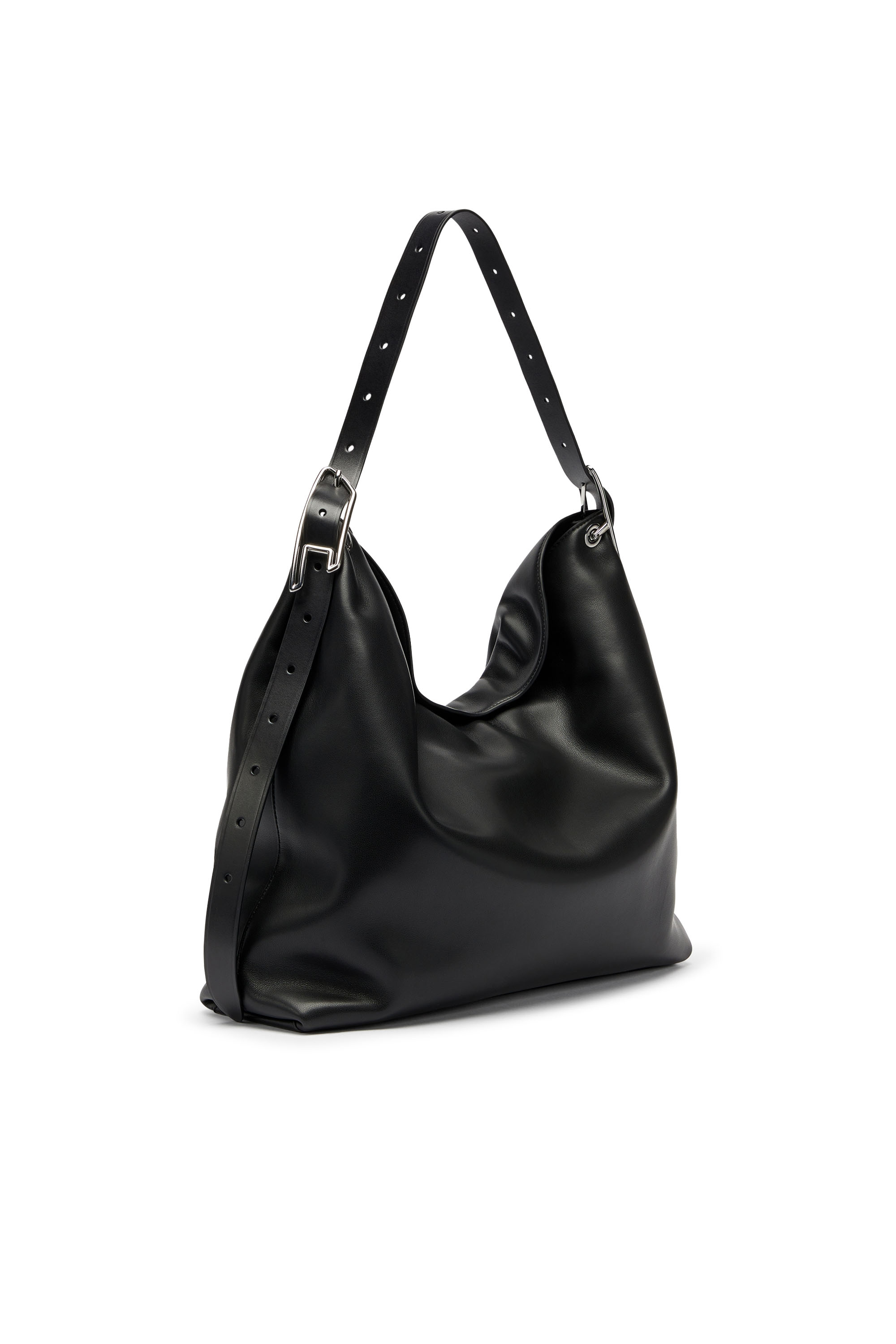 Diesel - D-LINE HOBO, Woman's D-Line-Leather hobo bag in Black - 7