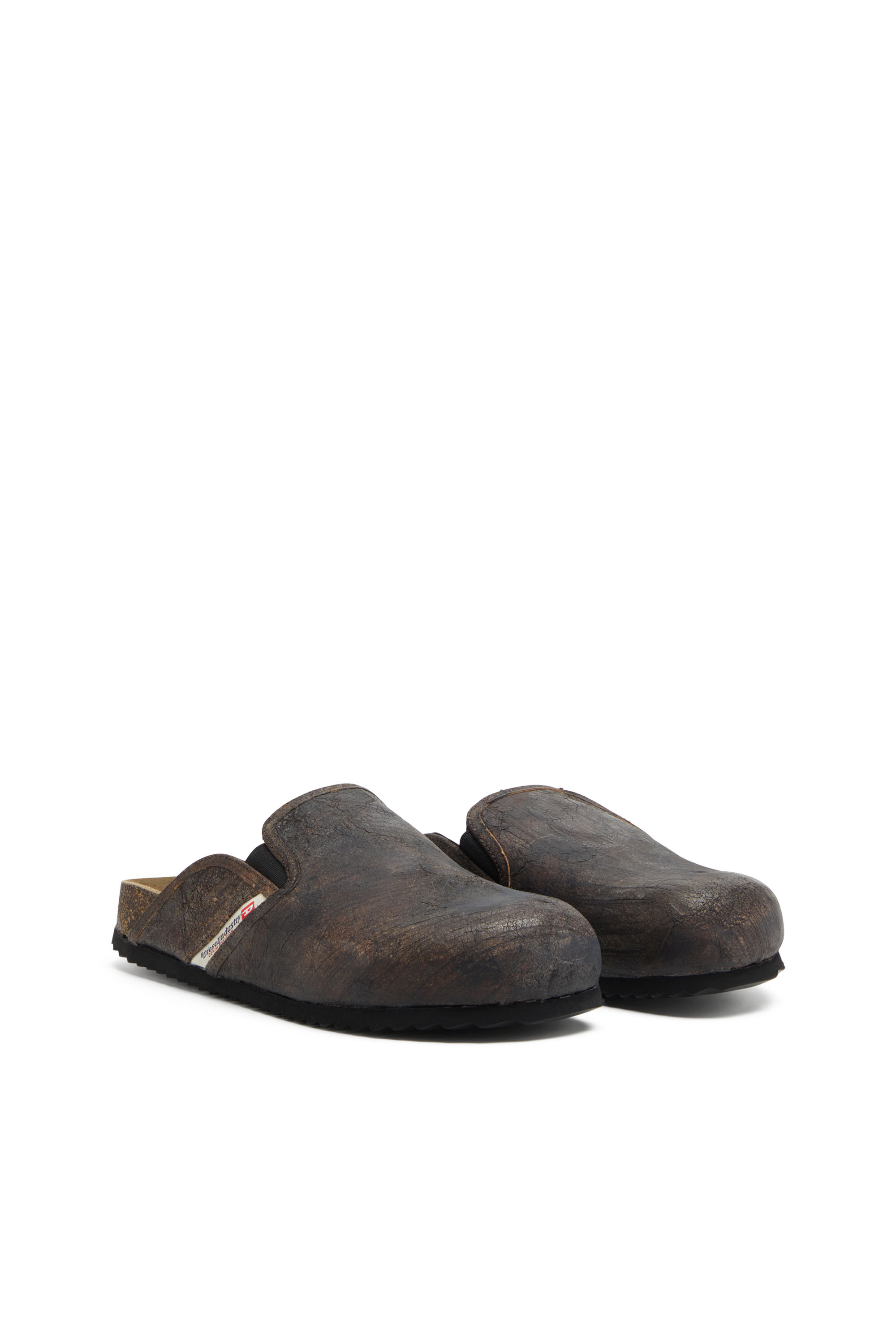 D-WOODSTOCK SLIP-ON, Brown Diesel - D-WOODSTOCK SLIP-ON, Man's D-Woodstock-Clogs in crackle-effect suede in Brown - 2
