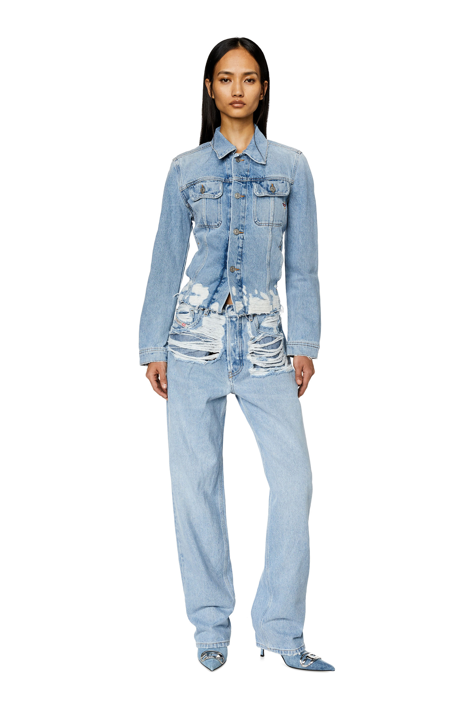 Diesel - Woman Straight Jeans D-Ark 007S3, Light Blue - Image 4