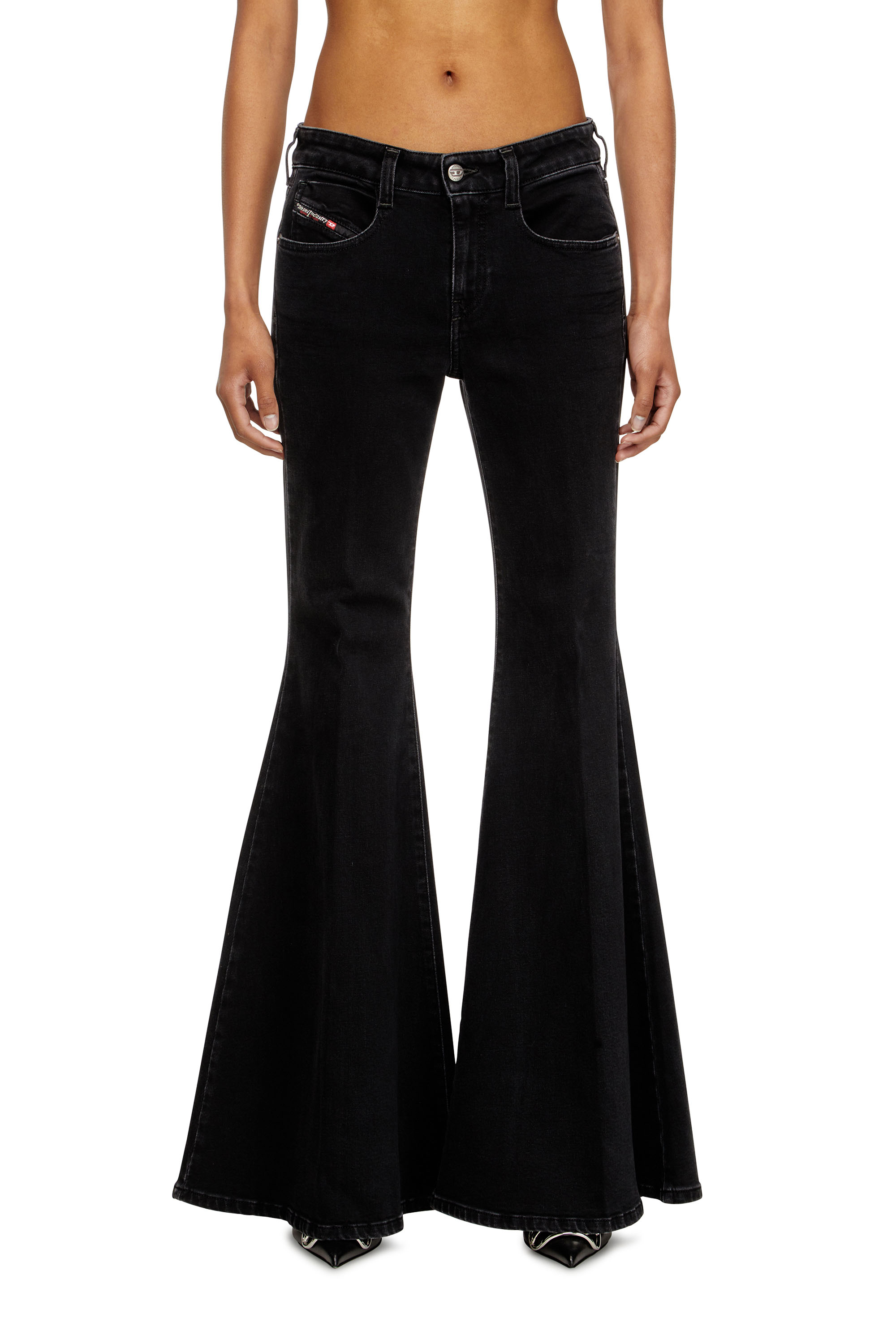 Flare Jeans 1970 D-Bleess 09M69, Black/Dark grey Diesel - Woman's Flare Jeans 1970 D-Bleess 09M69, Black/Dark grey - 3