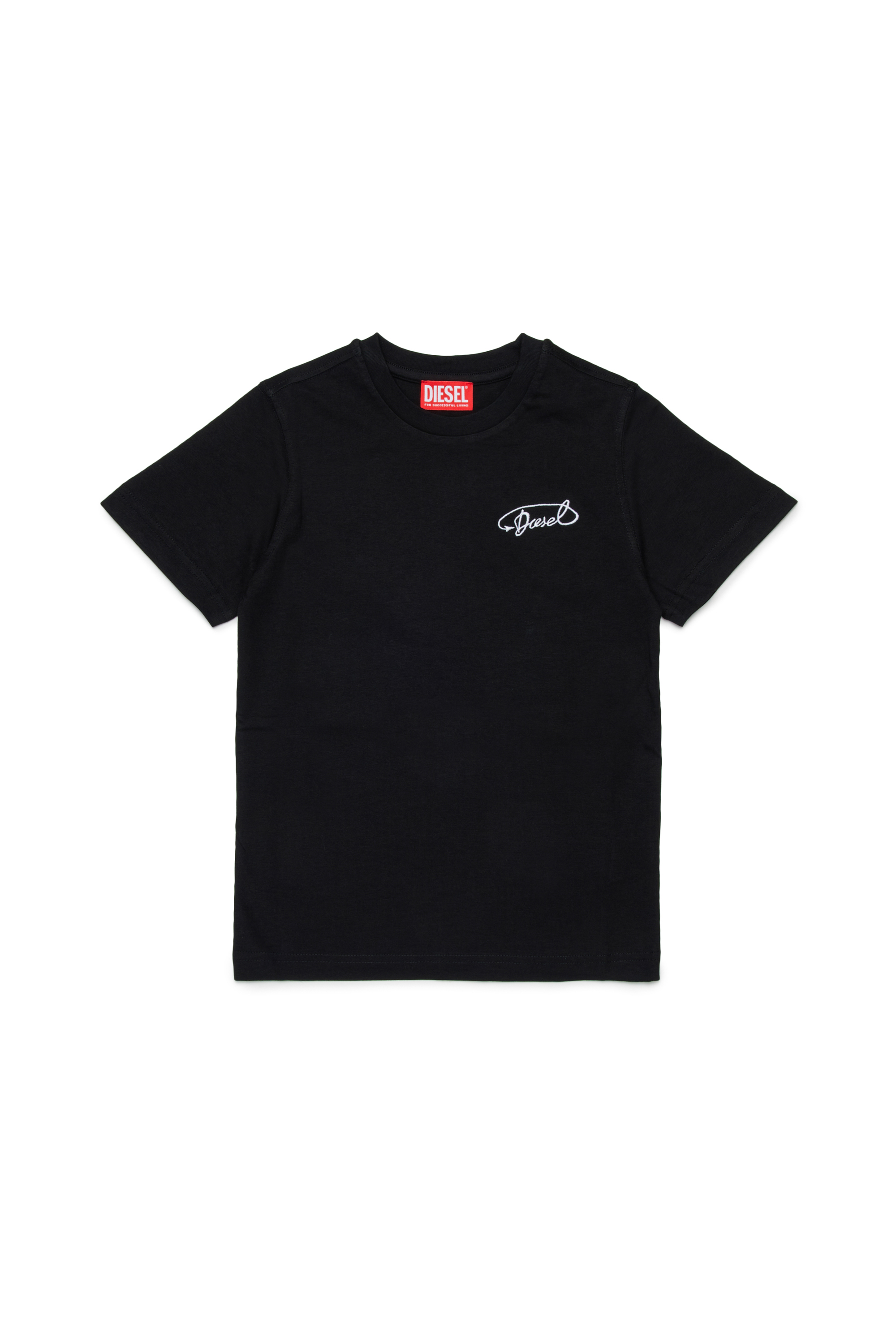 Diesel - TDIEGORL13, Man's Cotton t-shirt with embroidered logo in Black - 1