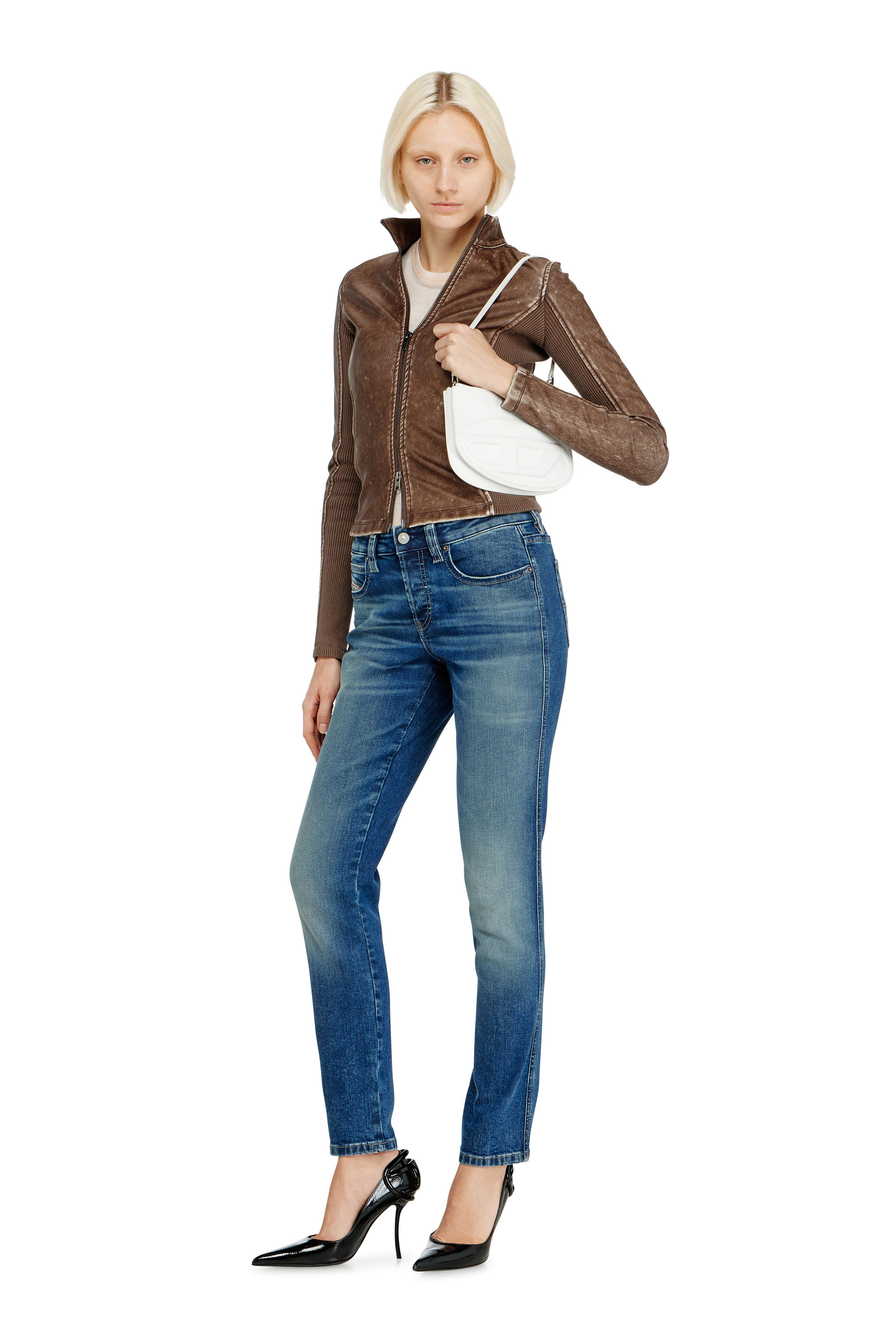 Diesel - 1DR TWIN, Woman's 1DR Twin-Double-pouch shoulder bag in printed leather in White - 2