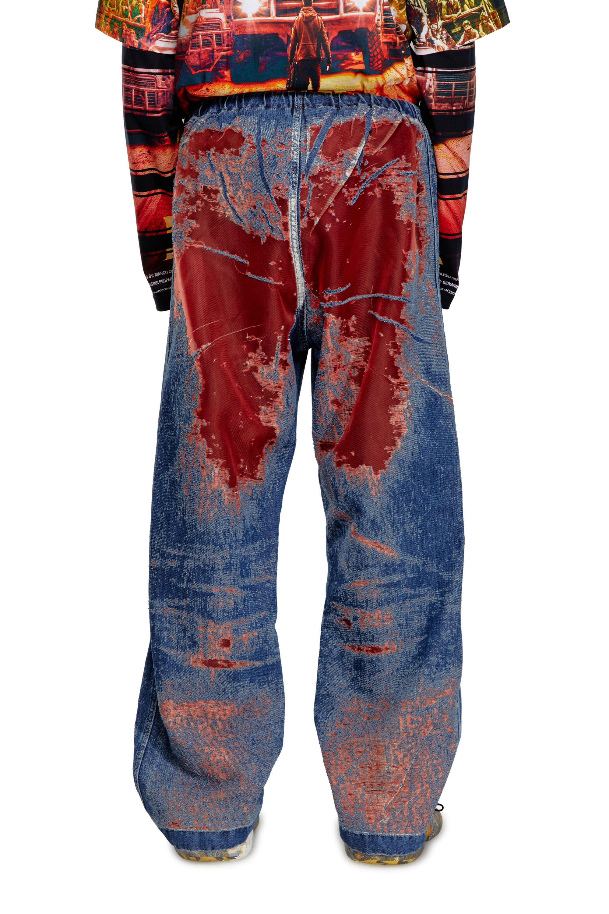 Diesel - Straight Jeans D-Martial 068MI, Blue/Red - Image 2