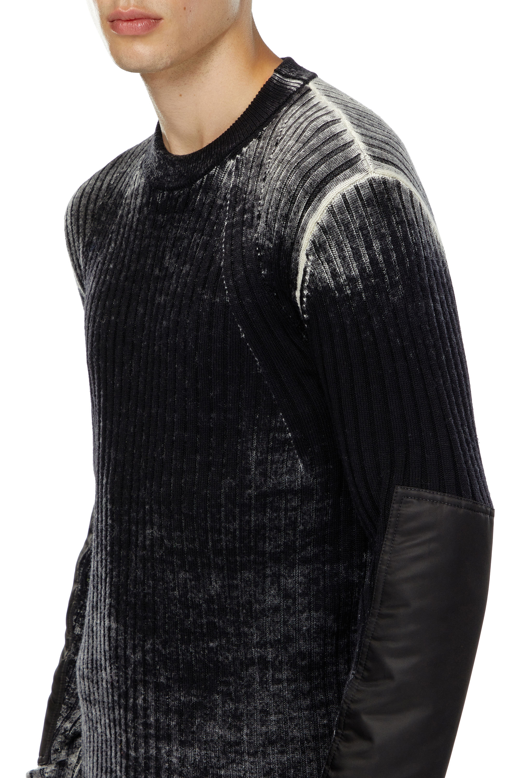 Diesel - K-RETRO, Man Wool jumper with elbow patches in Black - Image 5