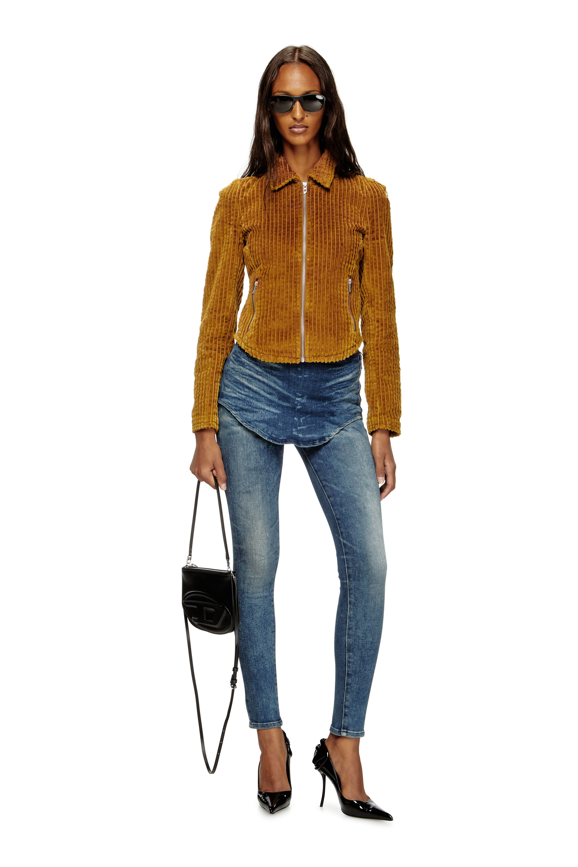 Diesel - G-ENEA, Woman's Shirt-jacket in cotton corduroy in Brown - 2