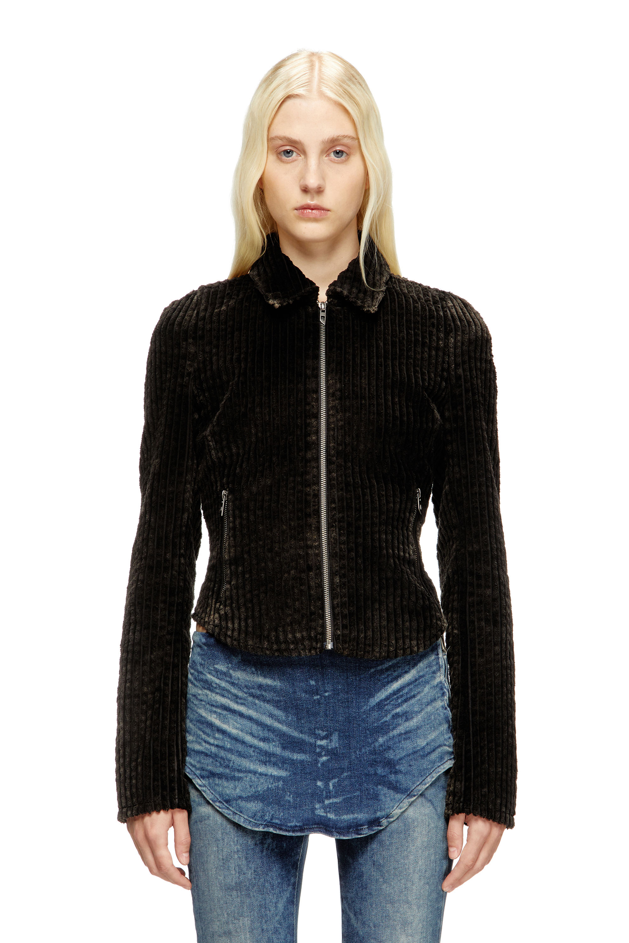 Diesel - G-ENEA, Woman's Shirt-jacket in cotton corduroy in null - 1