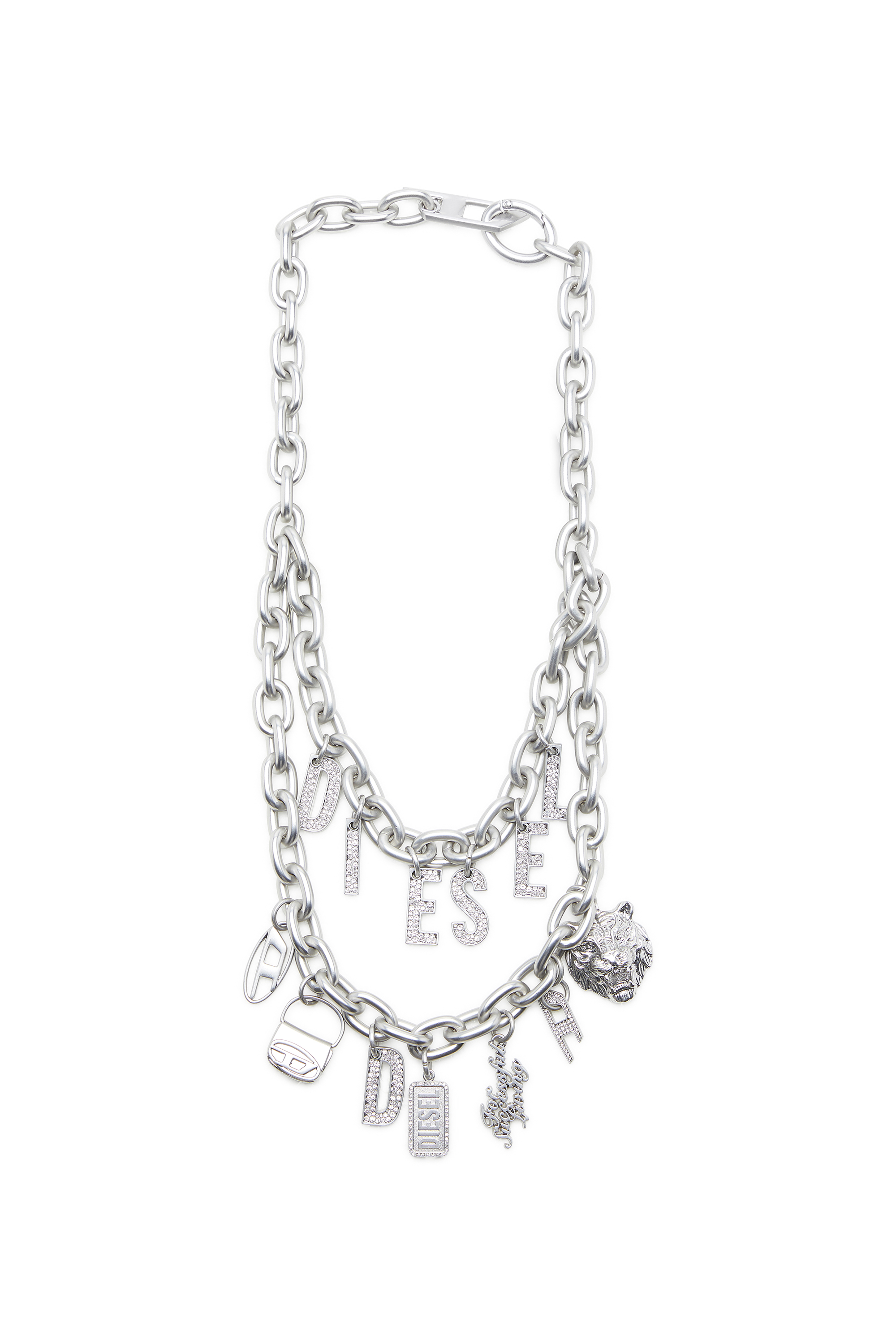 Diesel - HOSHI CHARM, Unisex's Multi-charm chain keyring/ bag charm in Silver - 1