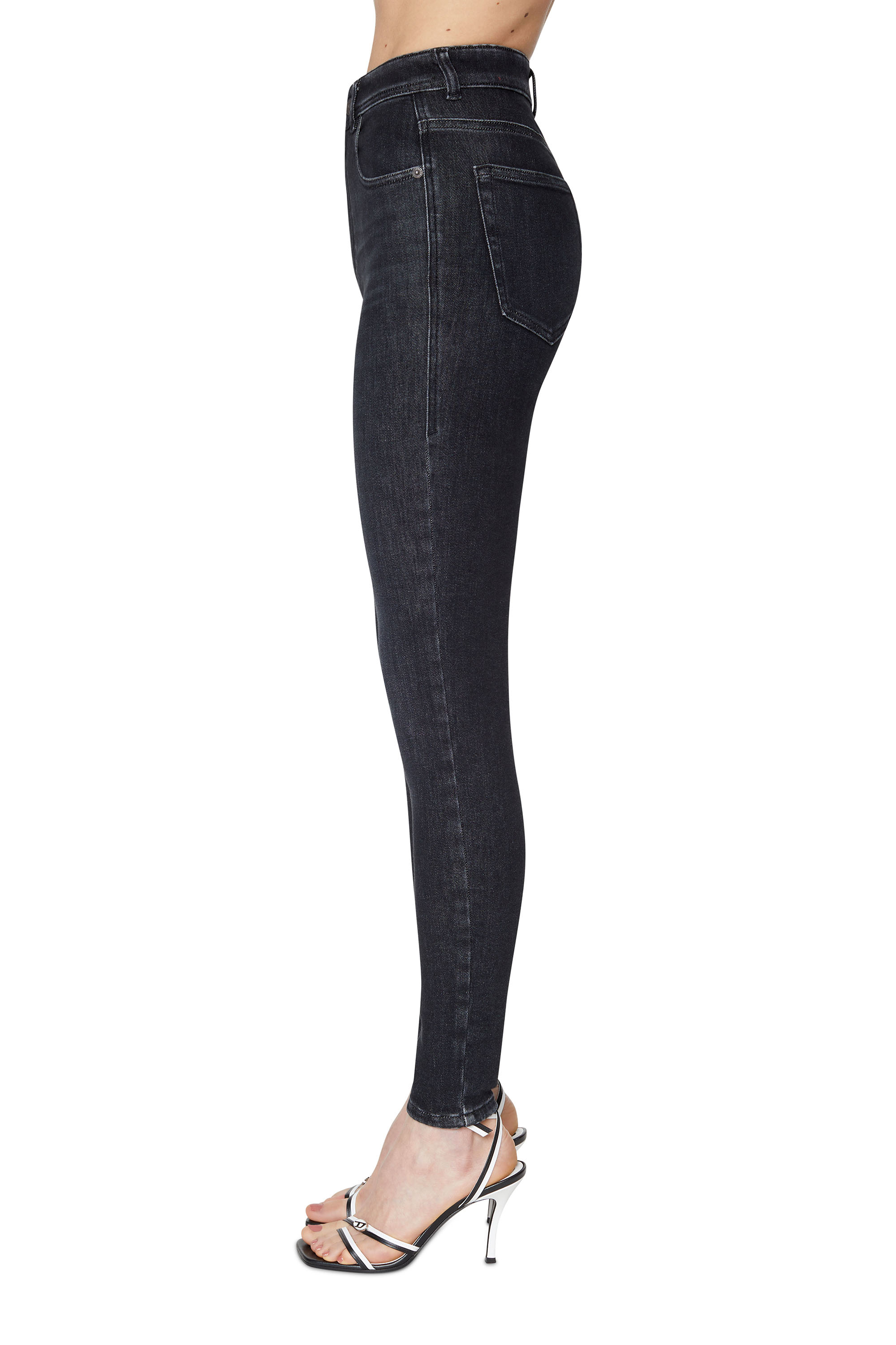 Diesel - Super skinny Jeans 1984 Slandy-High 09D96, Black/Dark grey - Image 4