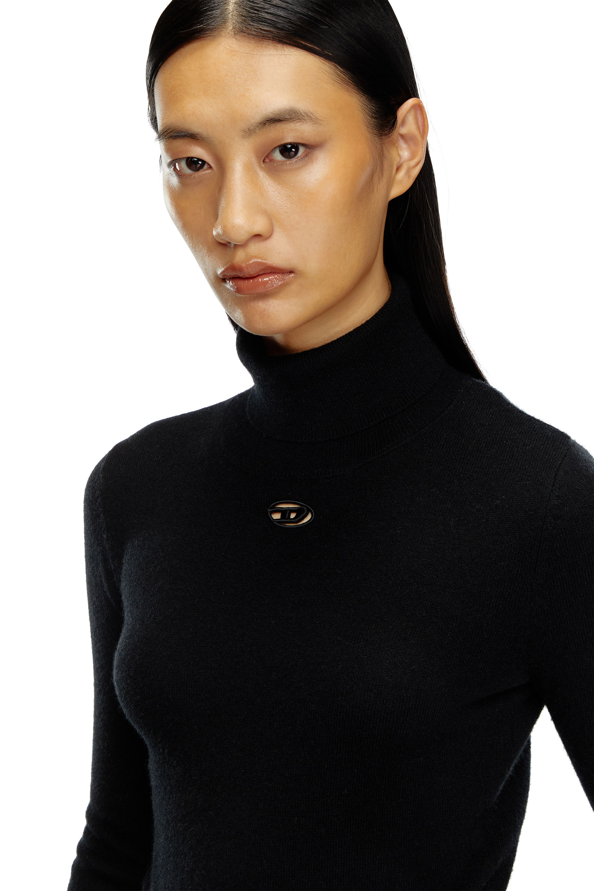 Diesel - M-AREESAX-TN, Woman Turtleneck jumper in wool and cashmere in Black - Image 4