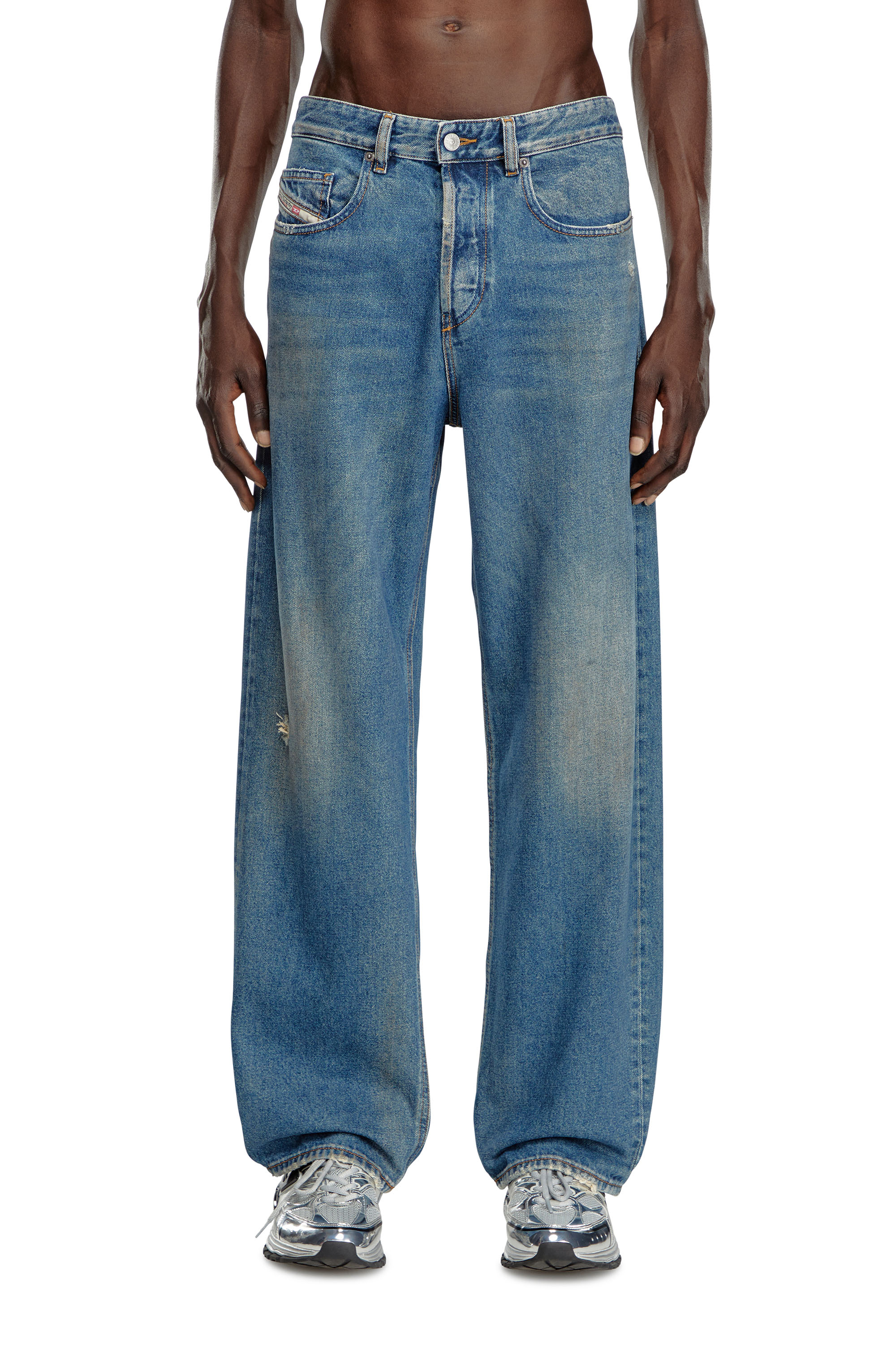 Diesel - Man Straight Jeans 2001 D-Macro 09J79, Medium blue - Image 1
