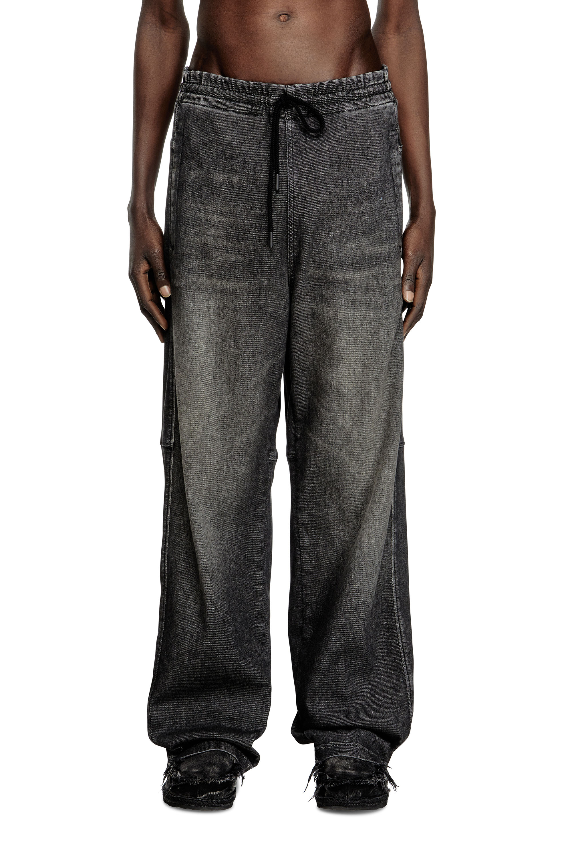 Diesel - Unisex's Relaxed D-Martyans Track Denim 09L77, Black/Dark grey - 3