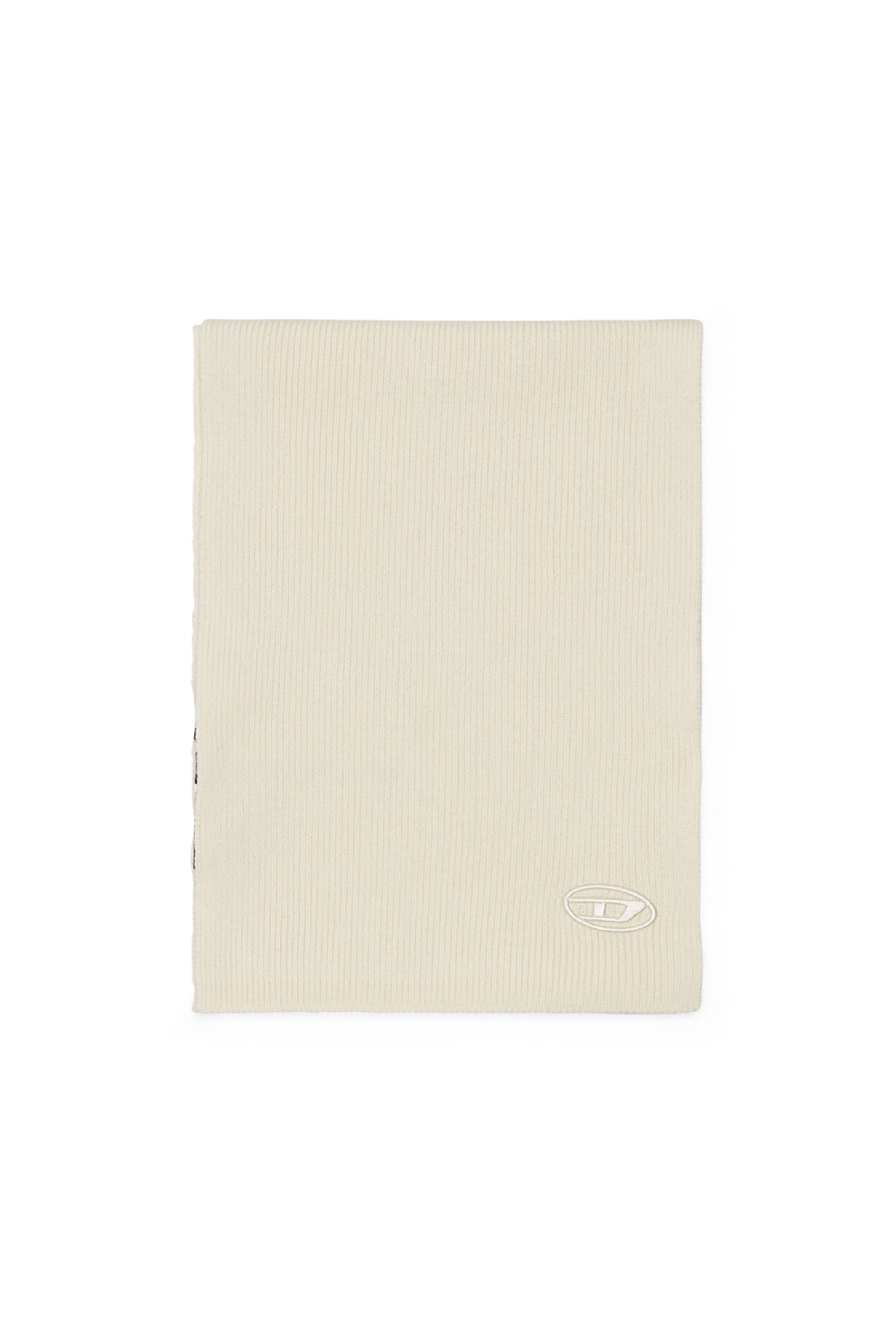 Diesel - K-CODER SCARF, Unisex's Ribbed wool-blend scarf in White - 1