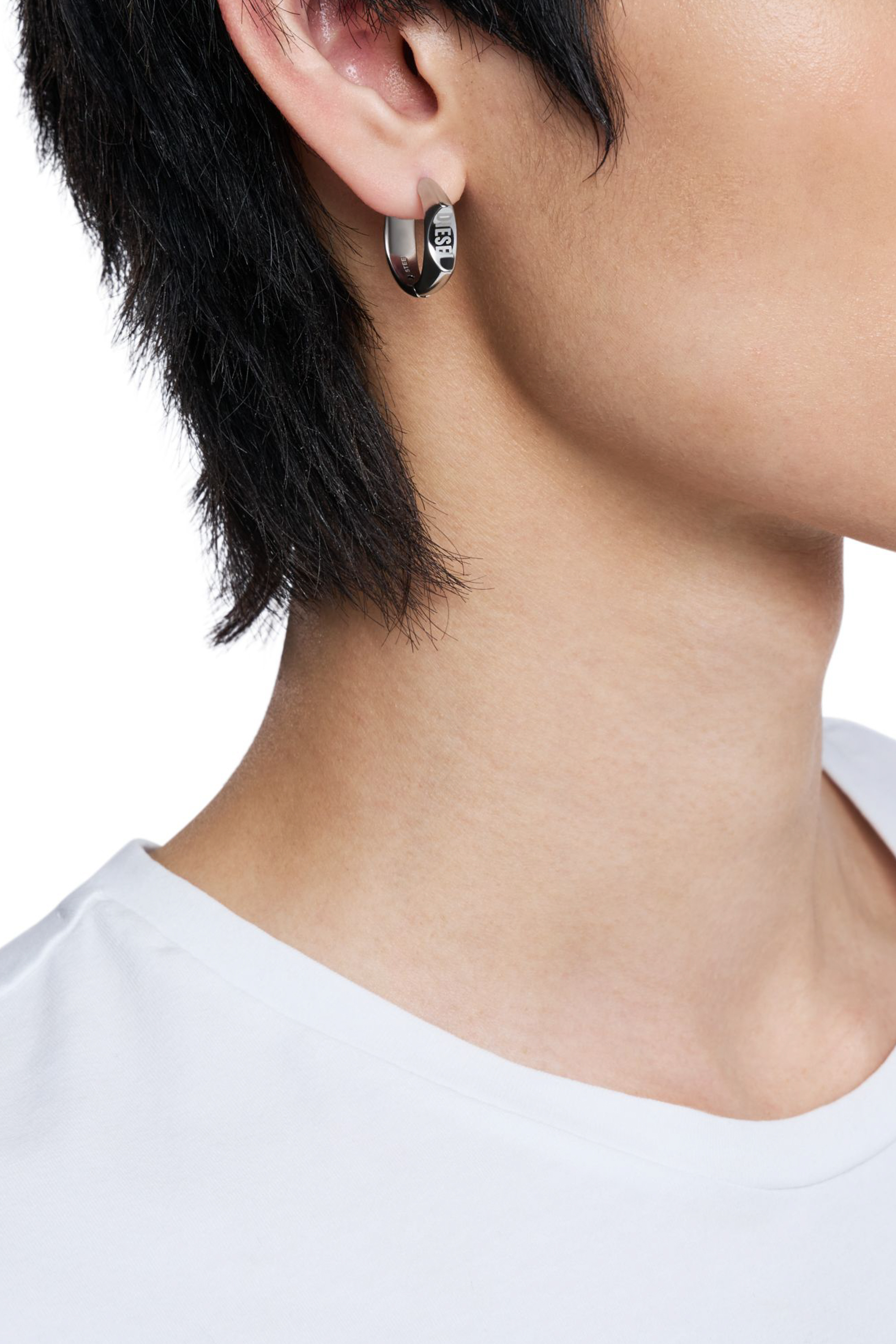 Diesel - DX1631040 JEWELLERY, Unisex's Stainless steel hoop earring in Silver - 4