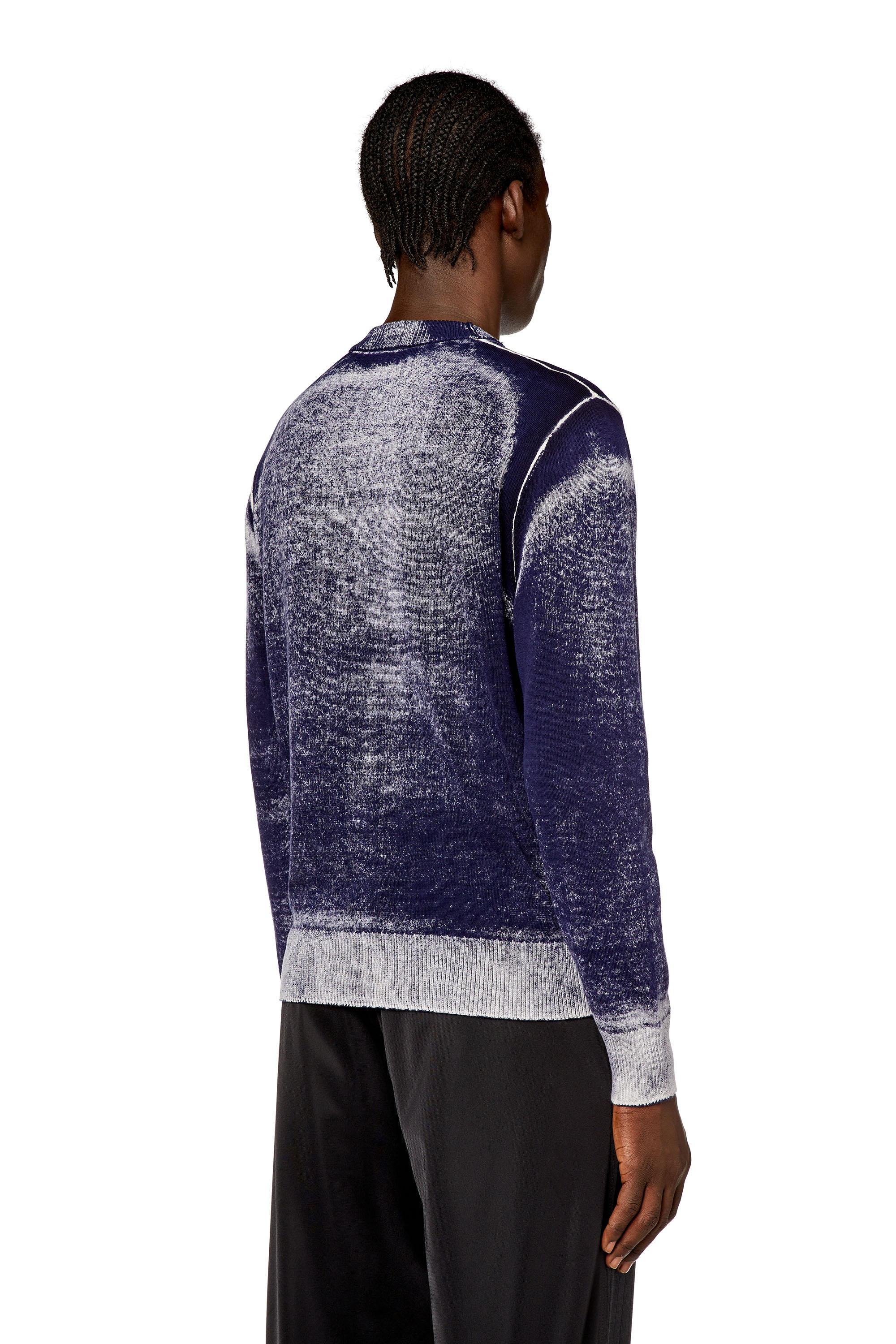 Diesel - K-LARENCE-B, Man's Reverse-print cotton jumper in Blue - 4