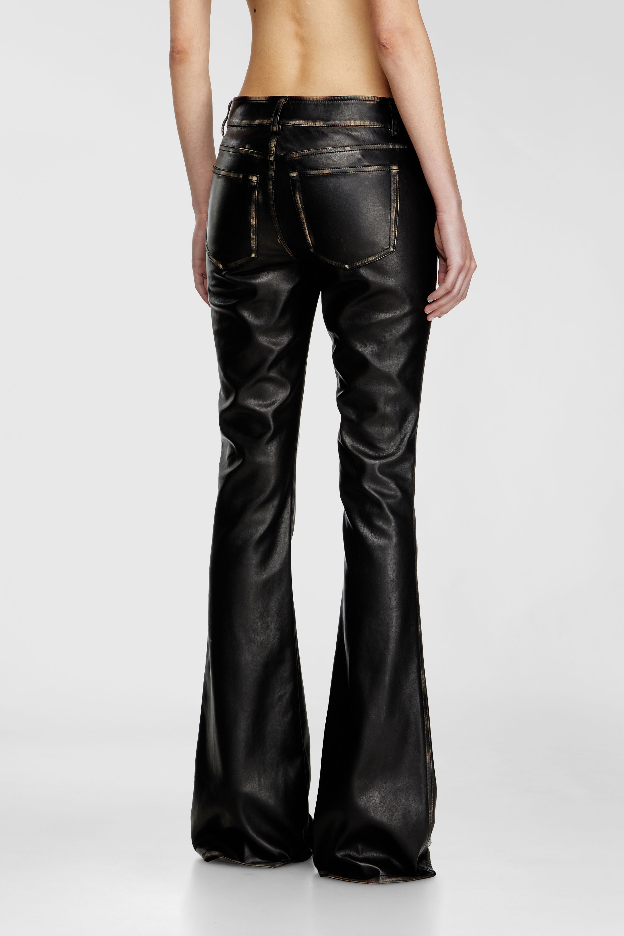 Diesel - P-STELLAR-Q1, Woman's Faux leather five pocket pants in Black - 4