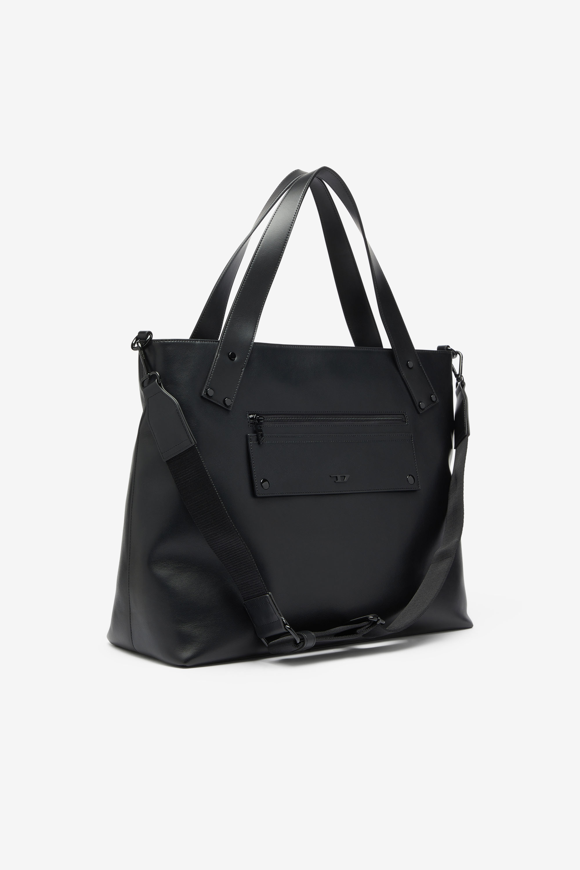 Men's Rivet-D - Shopping Bag with zip and flap pocket | Black