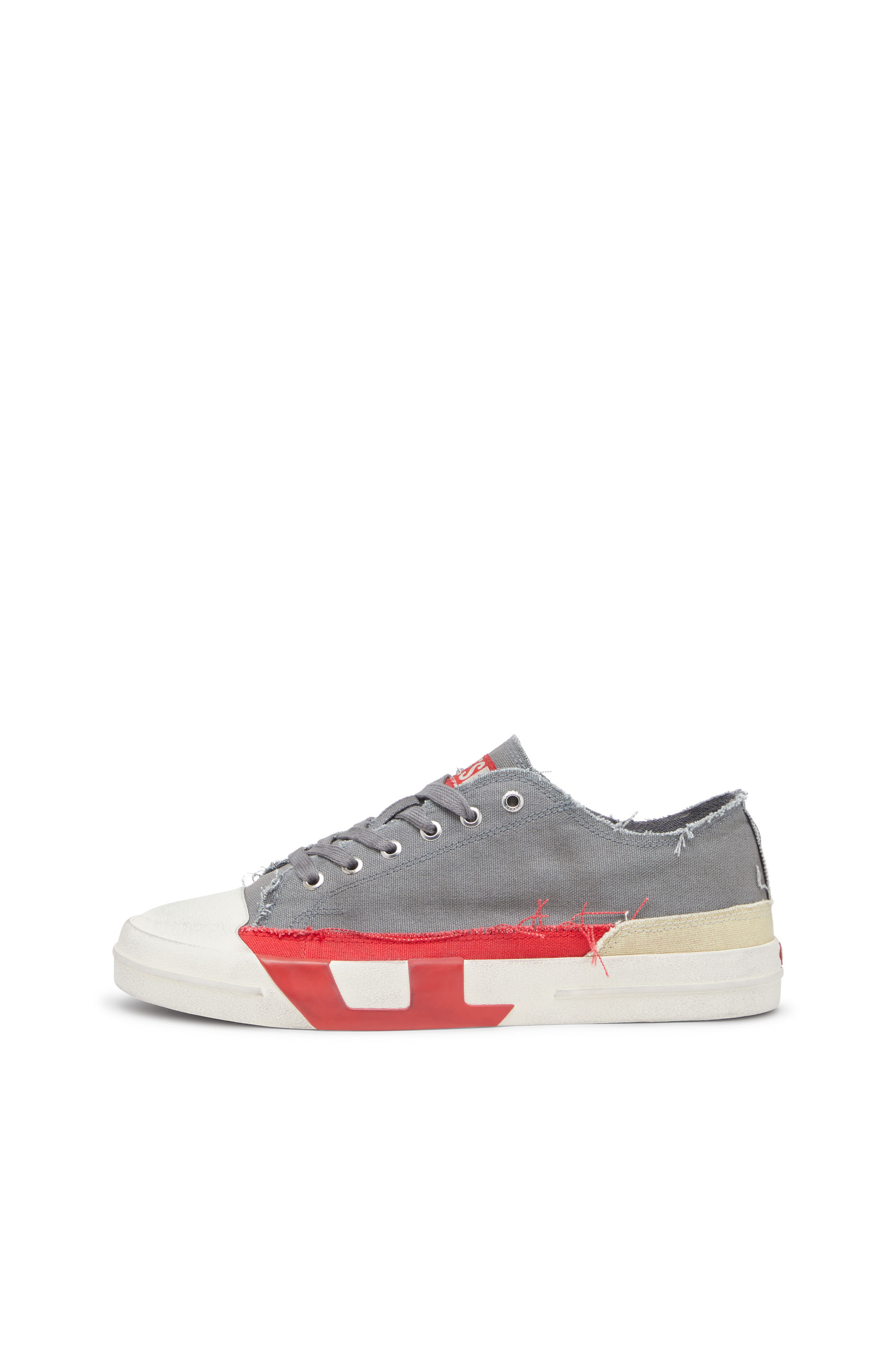 Diesel - S-D-VERSE LOW, Man's S-D-Verse-Dirty-effect canvas sneakers in Grey - 8