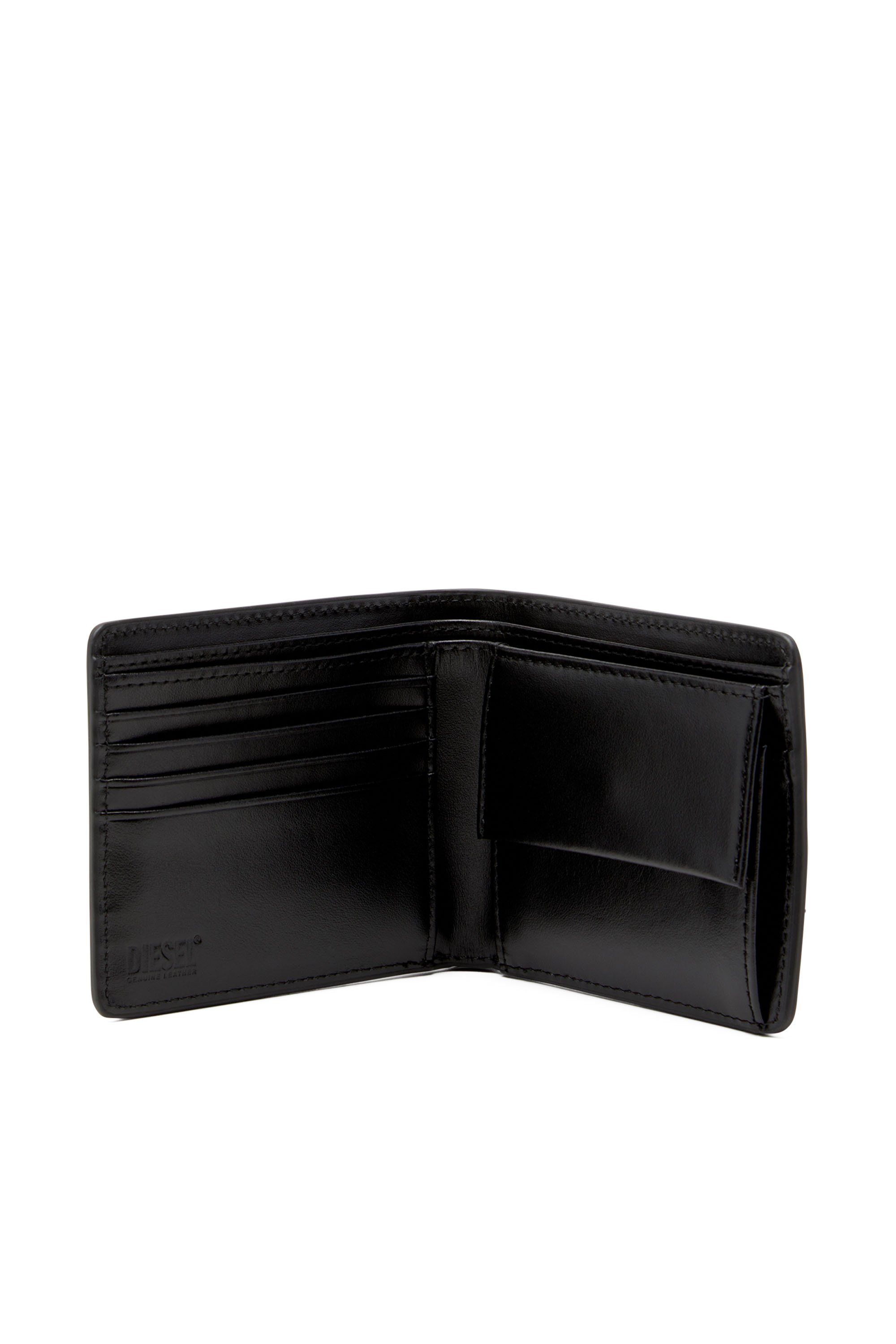 Diesel - PC MONOGRAM BI-FOLD COIN S, Man's Bi-fold wallet in monogram leather in Black - 3