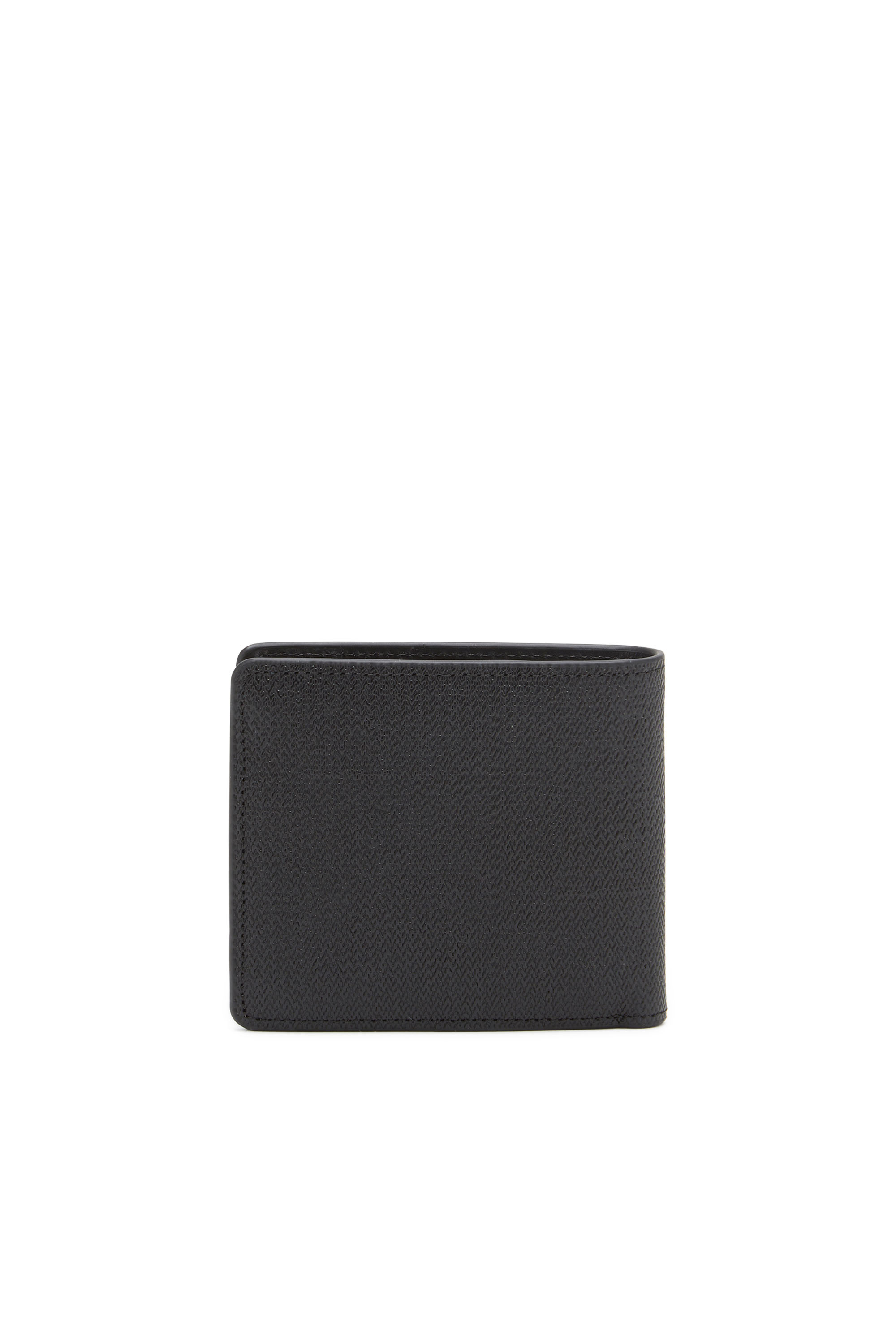 Diesel - 1DR BI-FOLD COIN S 3D, Man Bi-fold wallet in textured leather in Black - Image 2