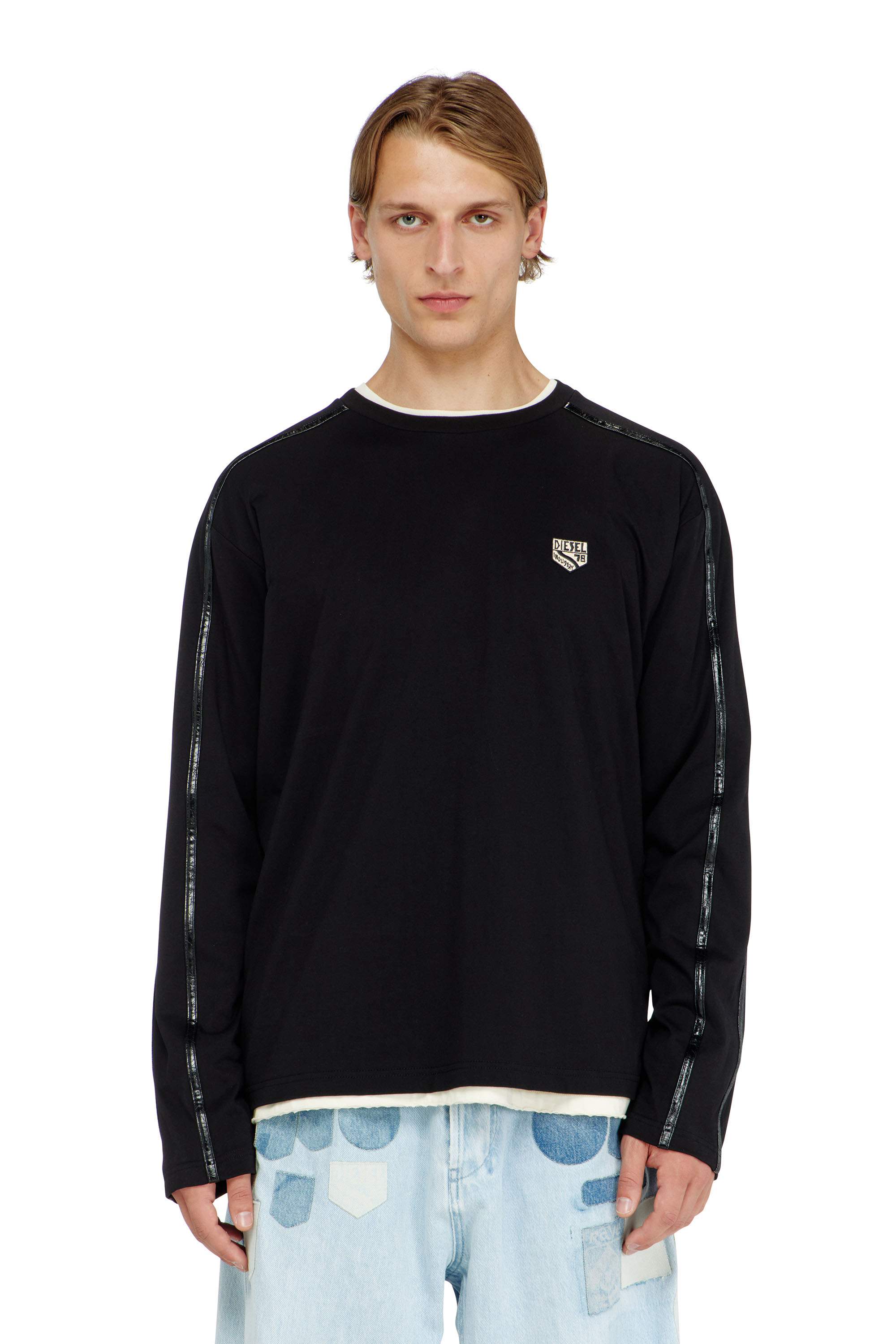 Diesel - T-NORM-LS-FL, Man's Long-sleeve T-shirt with tonal trims in null - 1
