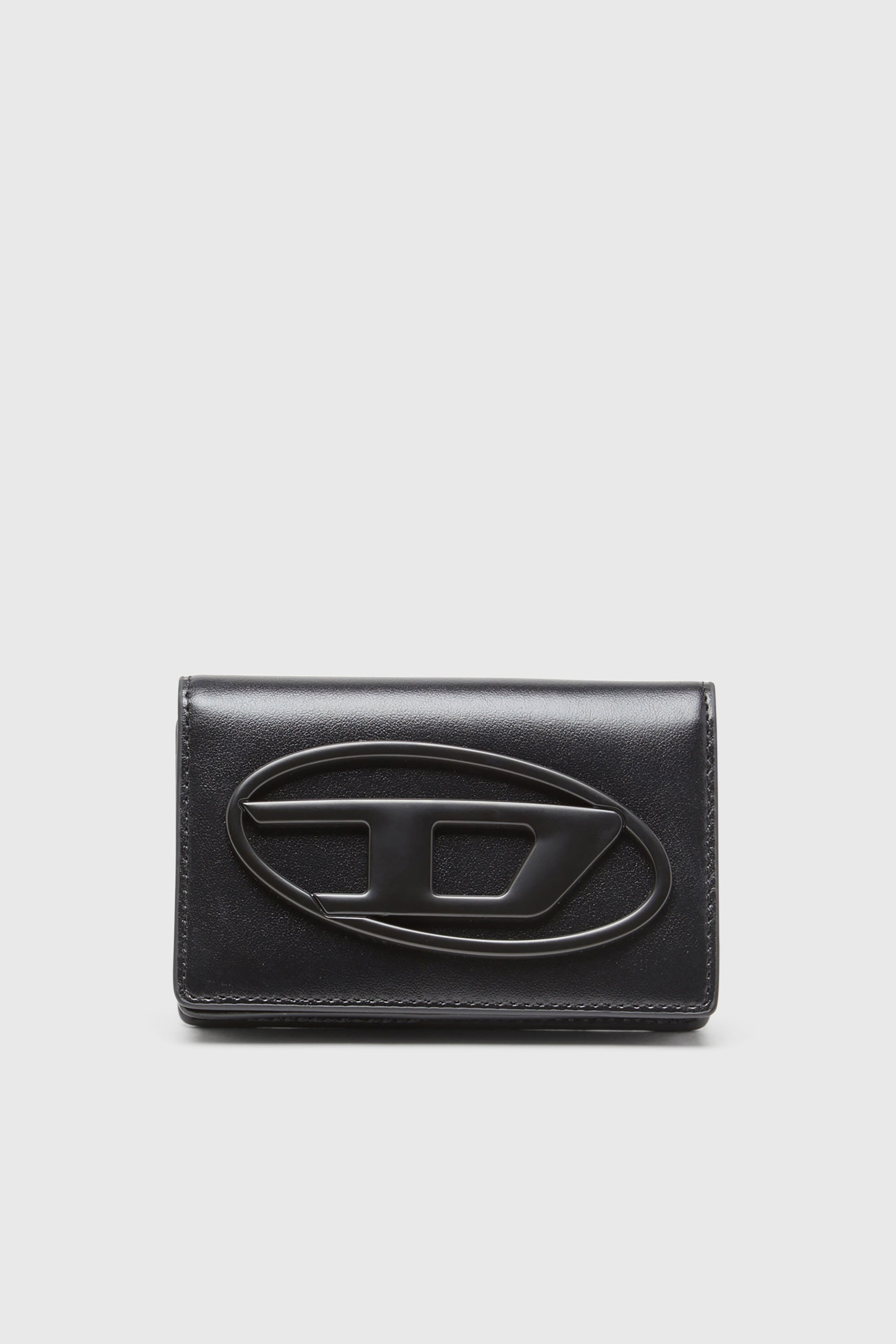 Diesel - HOLI-D CARD HOLDER IV, Man's Compact leather card holder in Black - 1