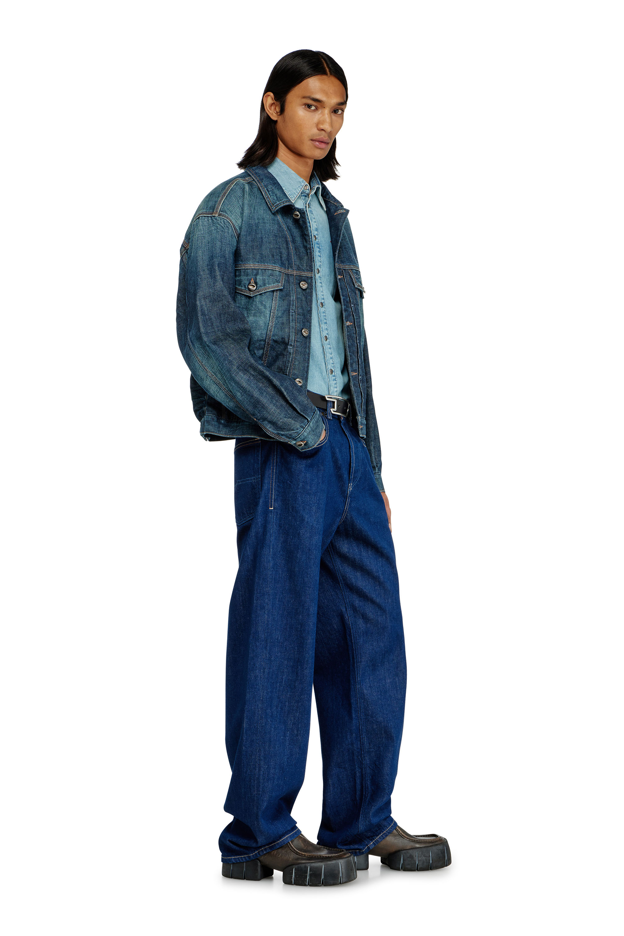 Diesel - Man's Relaxed Jeans 2001 D-Macro 09Q09, Dark Blue - 1