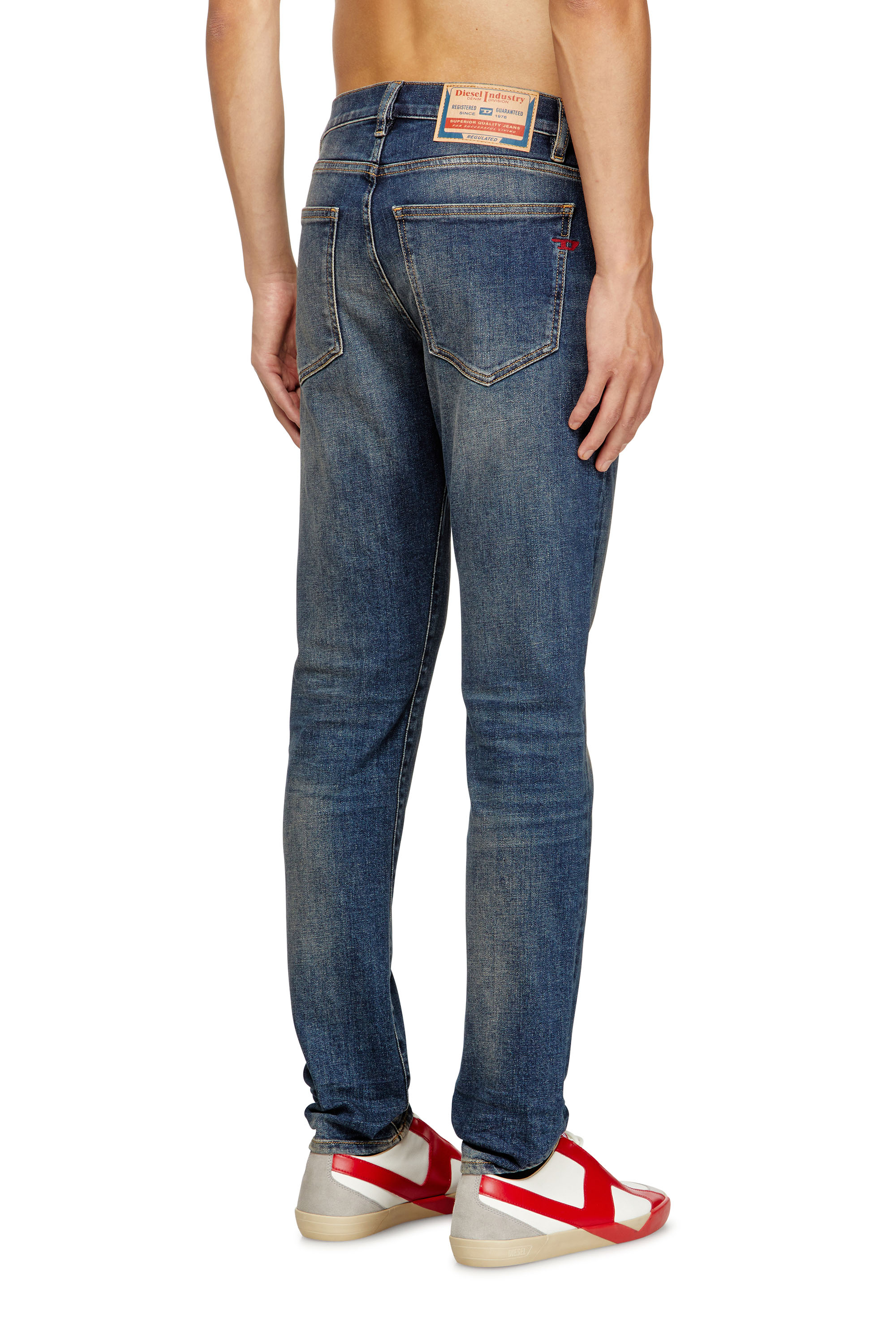 Slim Jeans 2019 D-Strukt 09M16, Dark Blue Diesel - Man's Slim Jeans 2019 D-Strukt 09M16, Dark Blue - 4