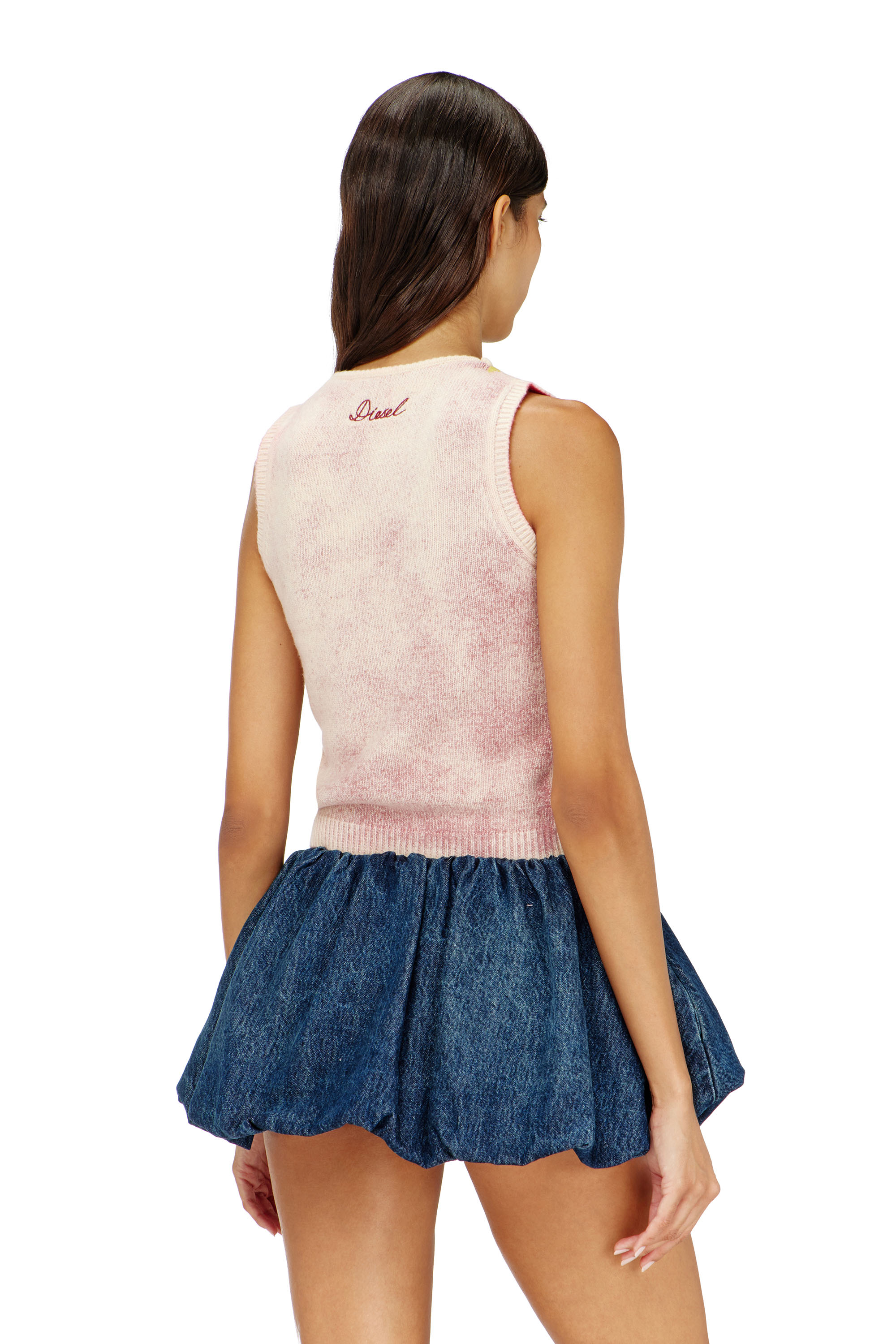 Diesel - M-RARIS, Woman's Knit vest in floral wool-blend knit in null - 3