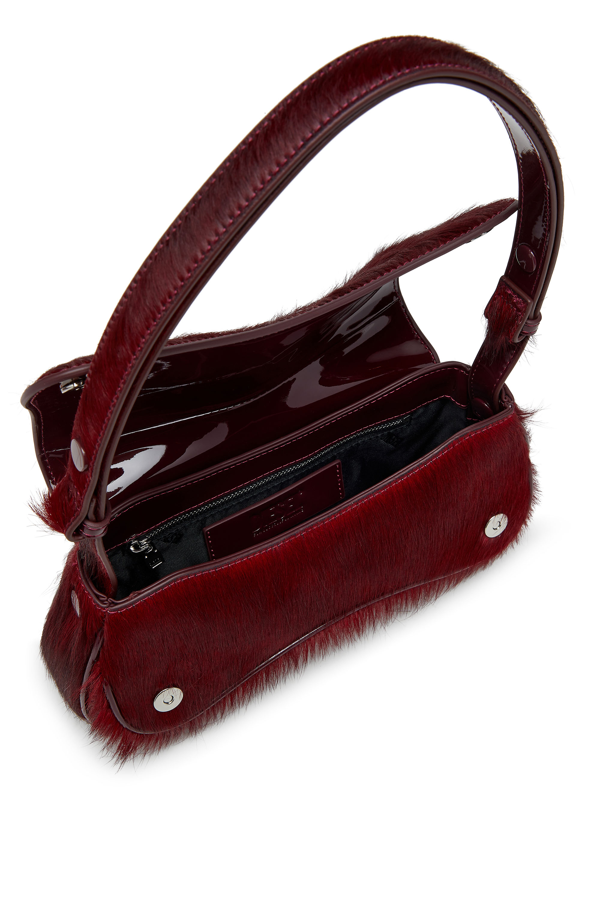 Diesel - PLAY CLUTCH, Woman's Play-Clutch in coloured hairy leather in Burgundy - 3