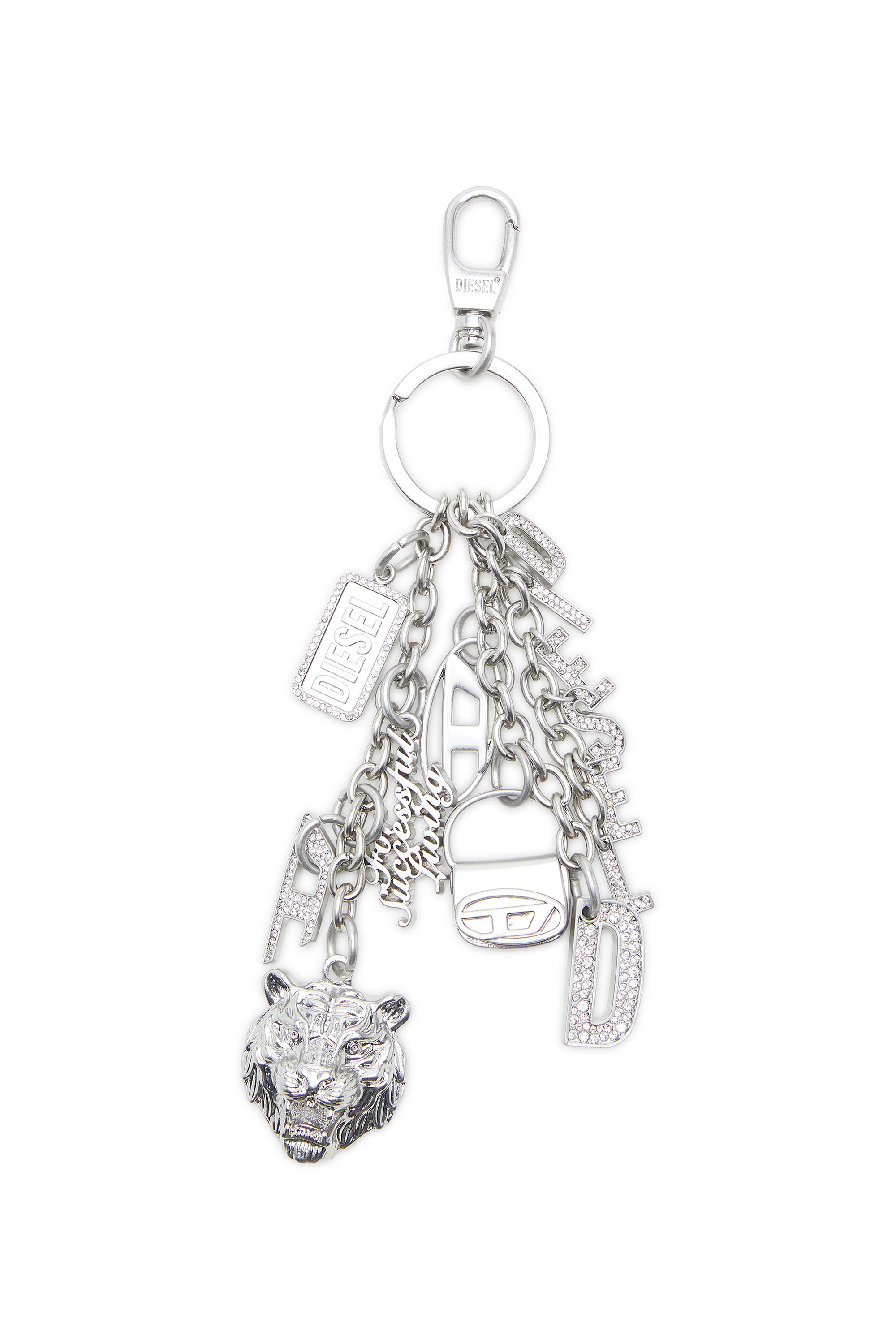 Diesel - HOSHI KEYCHAIN, Unisex's Multi-charm chain necklace in Silver - 1