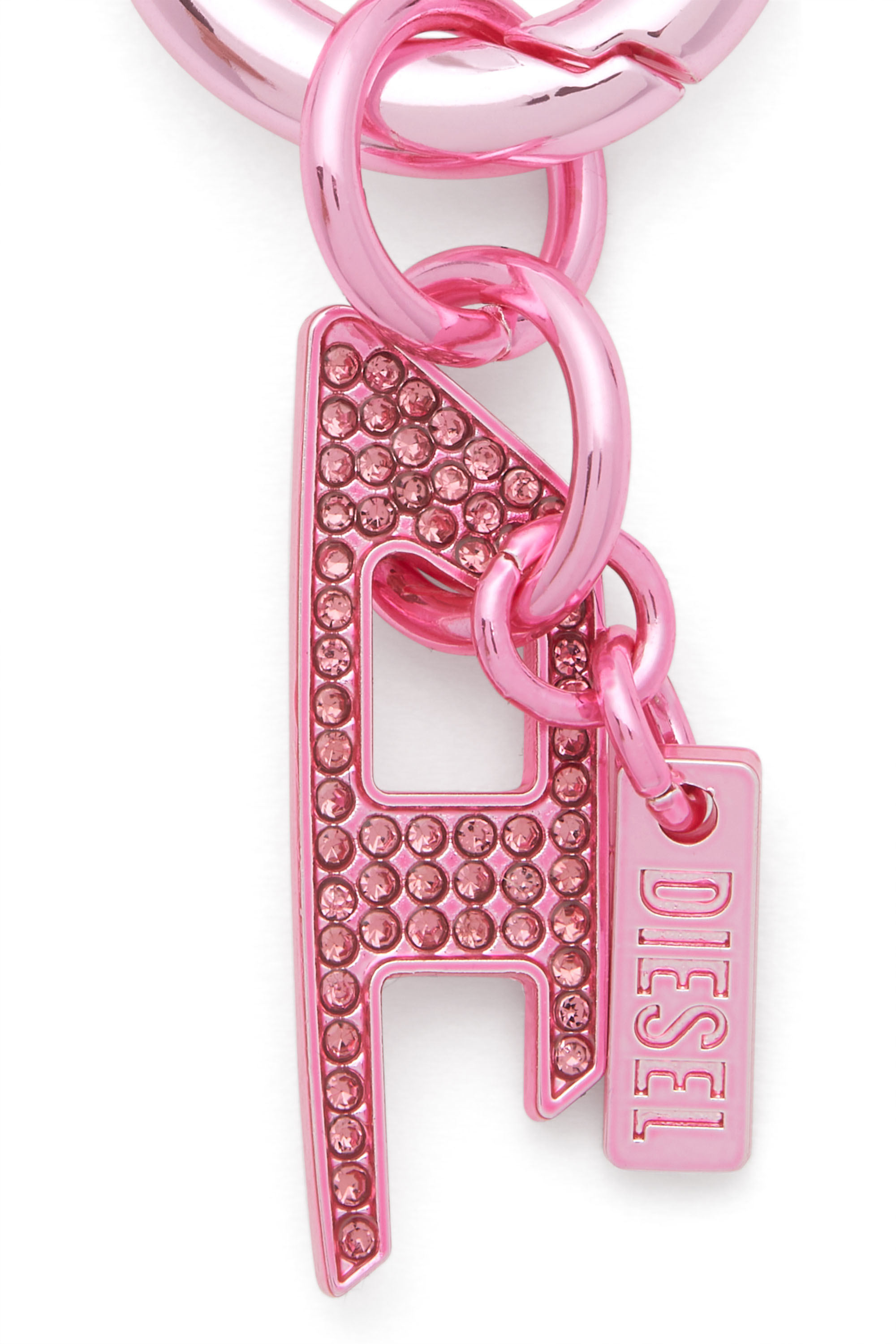 Diesel - CHARM-D, Unisex's Charm with rhinestone D charm in Pink - 2