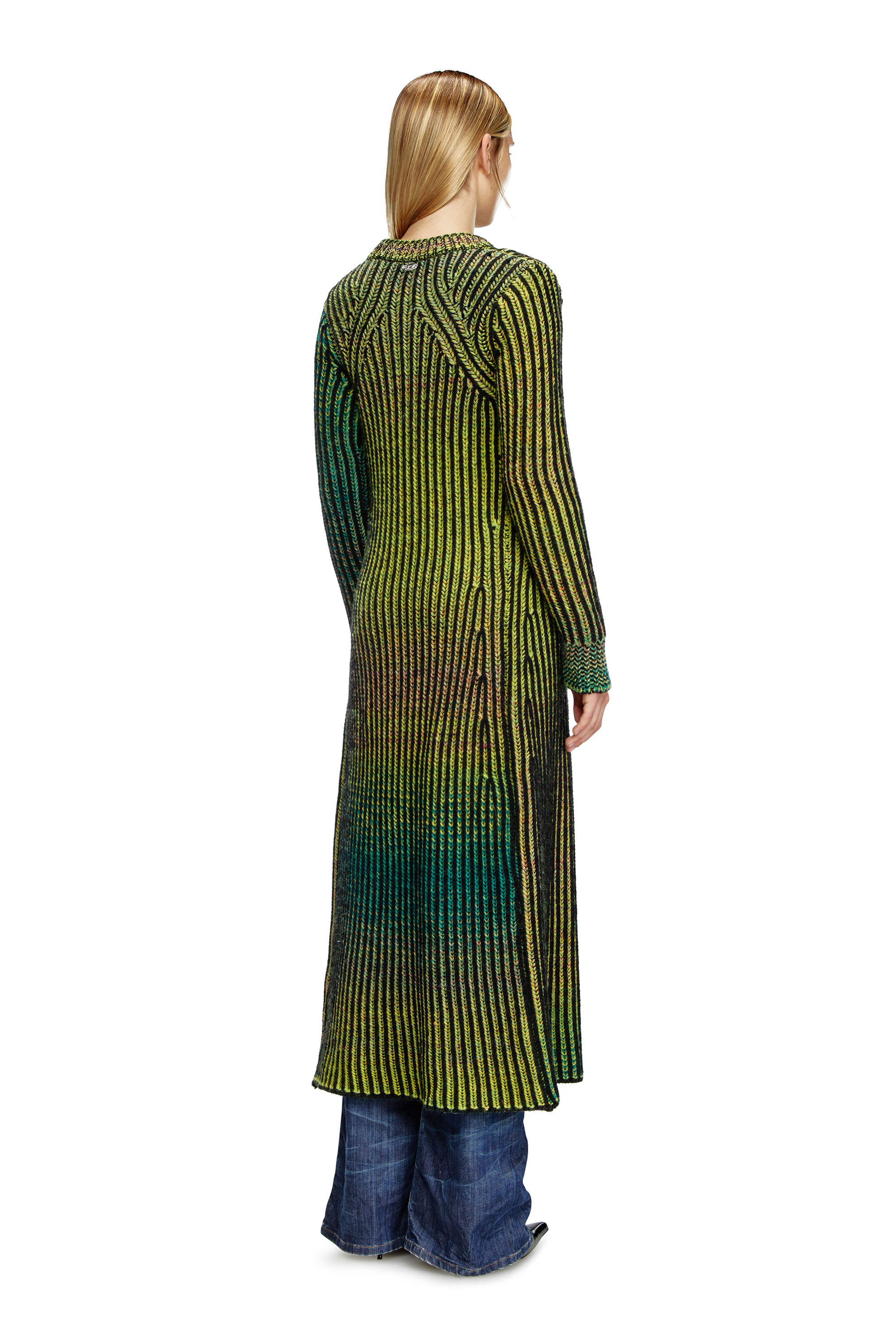 Diesel - M-ORIS, Woman Coatigan in dégradé knit in Green - Image 2