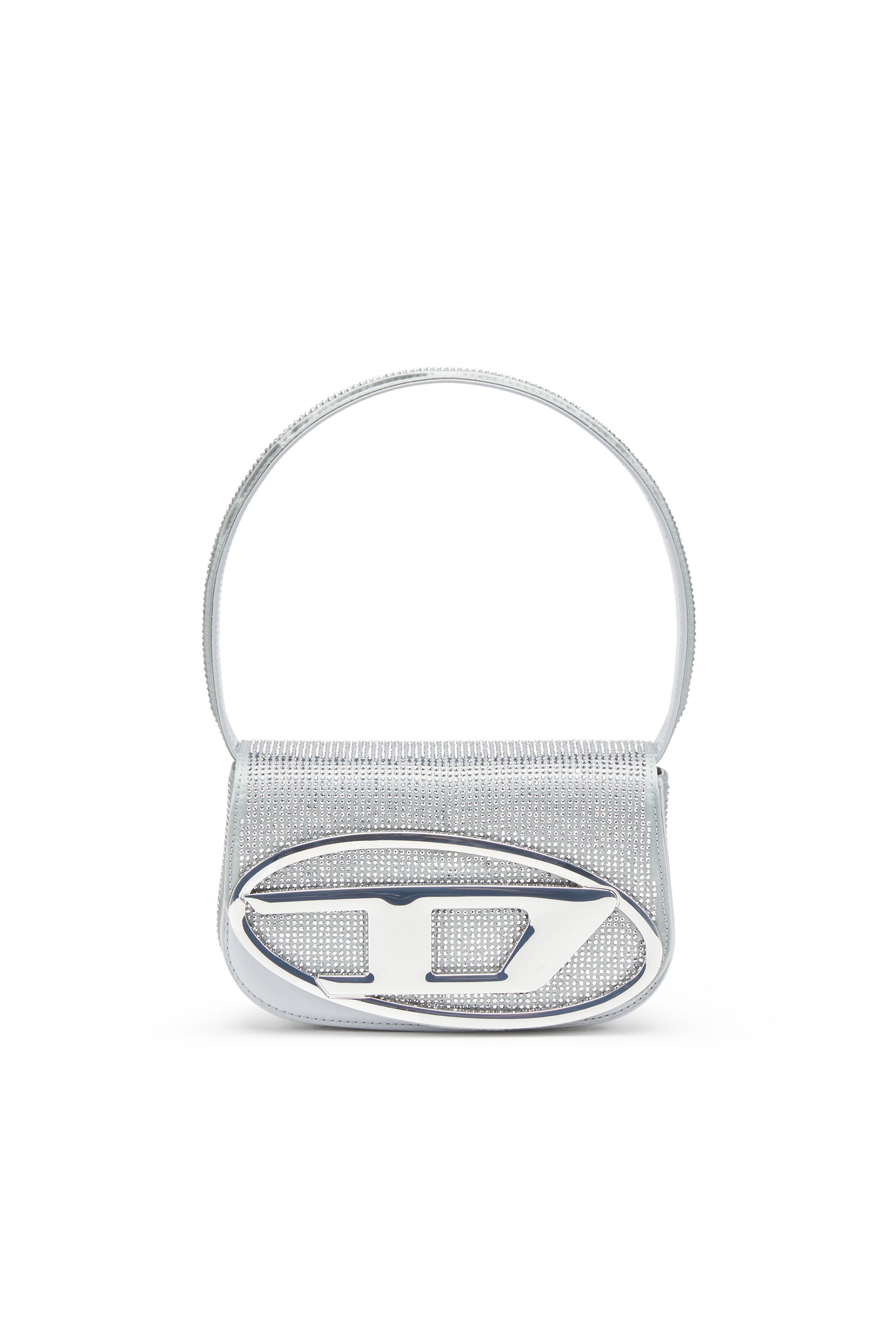 Diesel - 1DR, Woman's 1DR Shoulder Bag - Iconic shoulder bag in crystal satin in Light Grey - 1