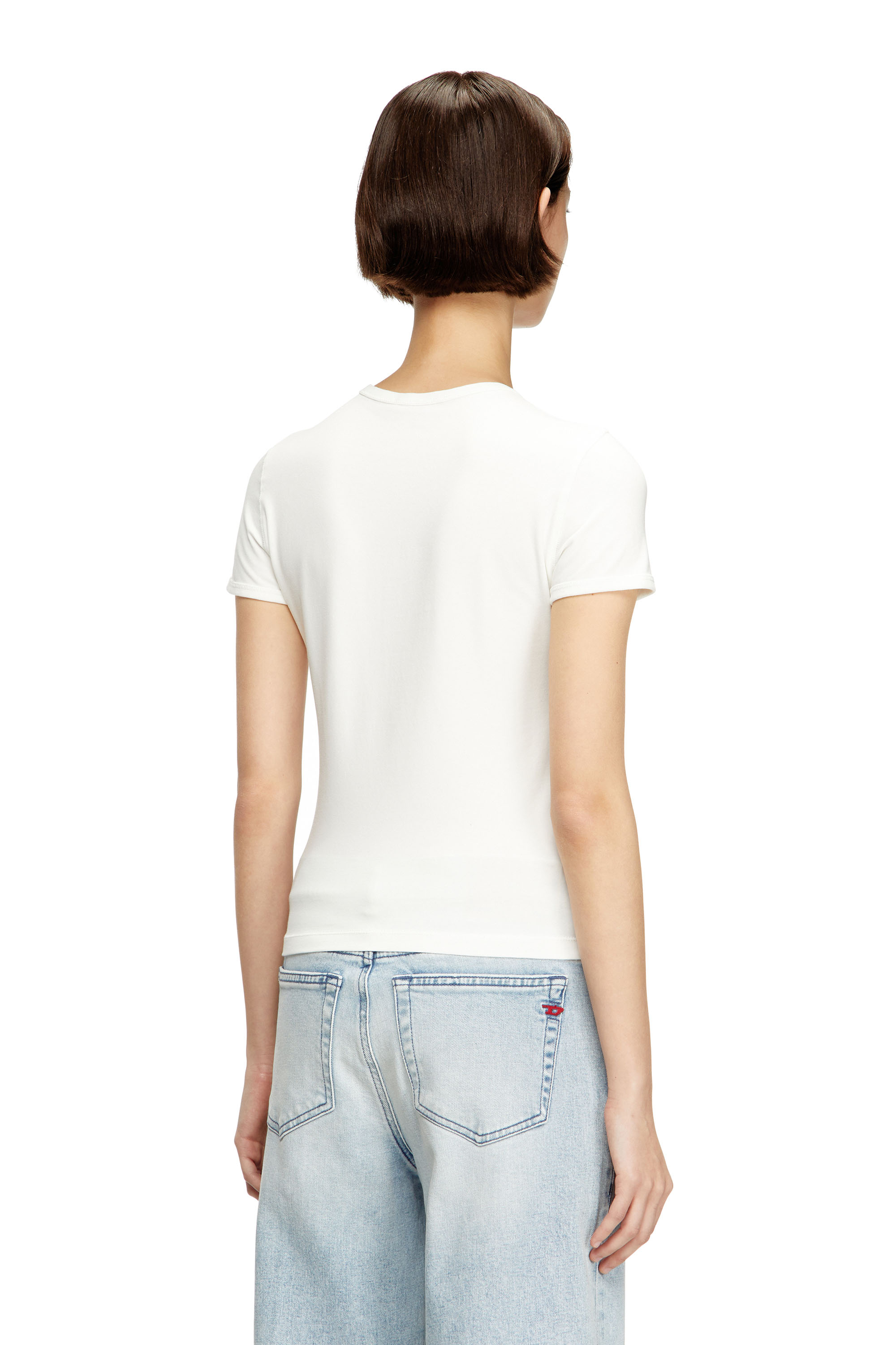 Diesel - T-UNCUTIESLONG-OD, Woman's Slim-fit T-shirt with metallic Oval D in null - 4