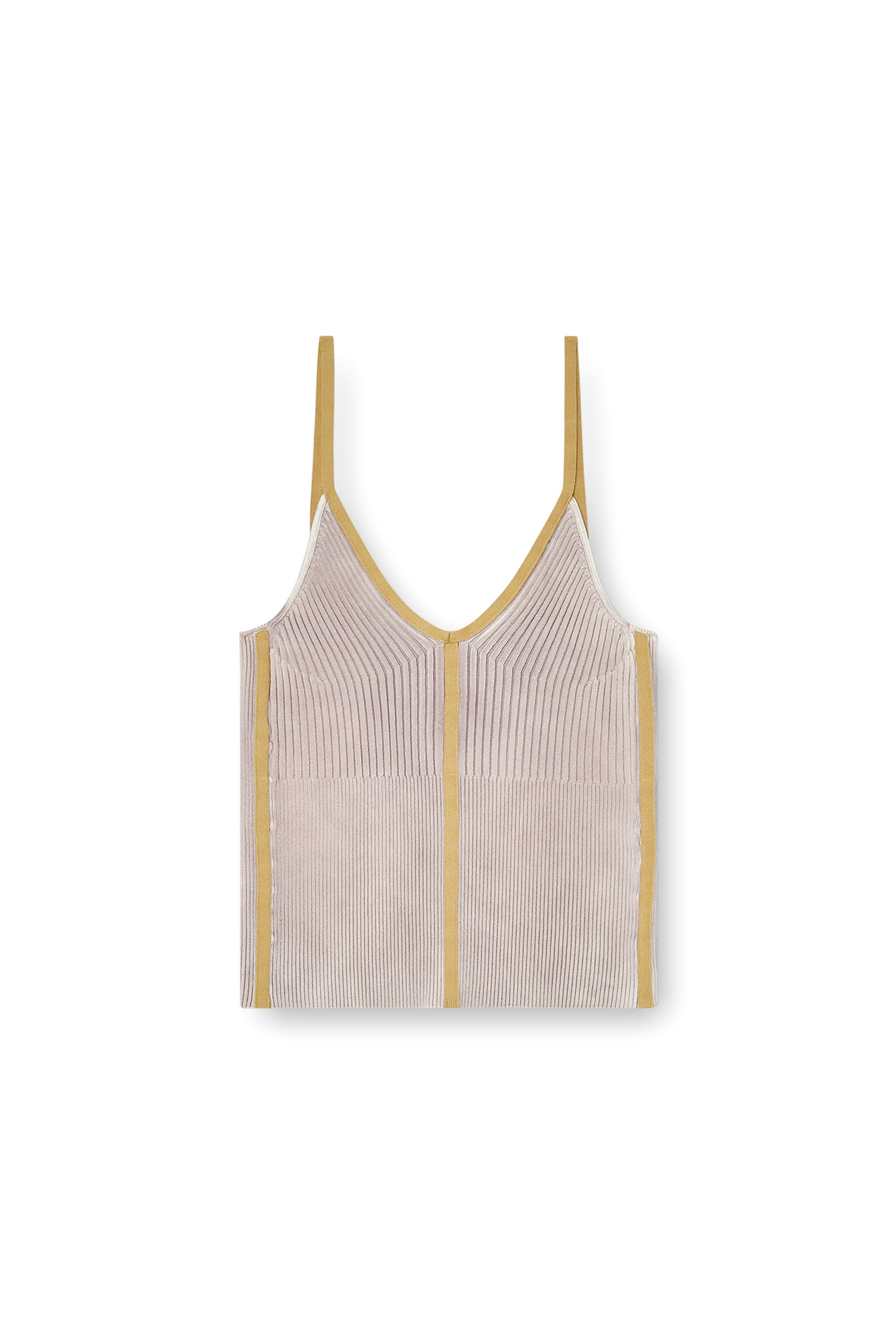 Diesel - M-SARMITE, Woman's Rib-knit cami top with contrast bands in null - 2