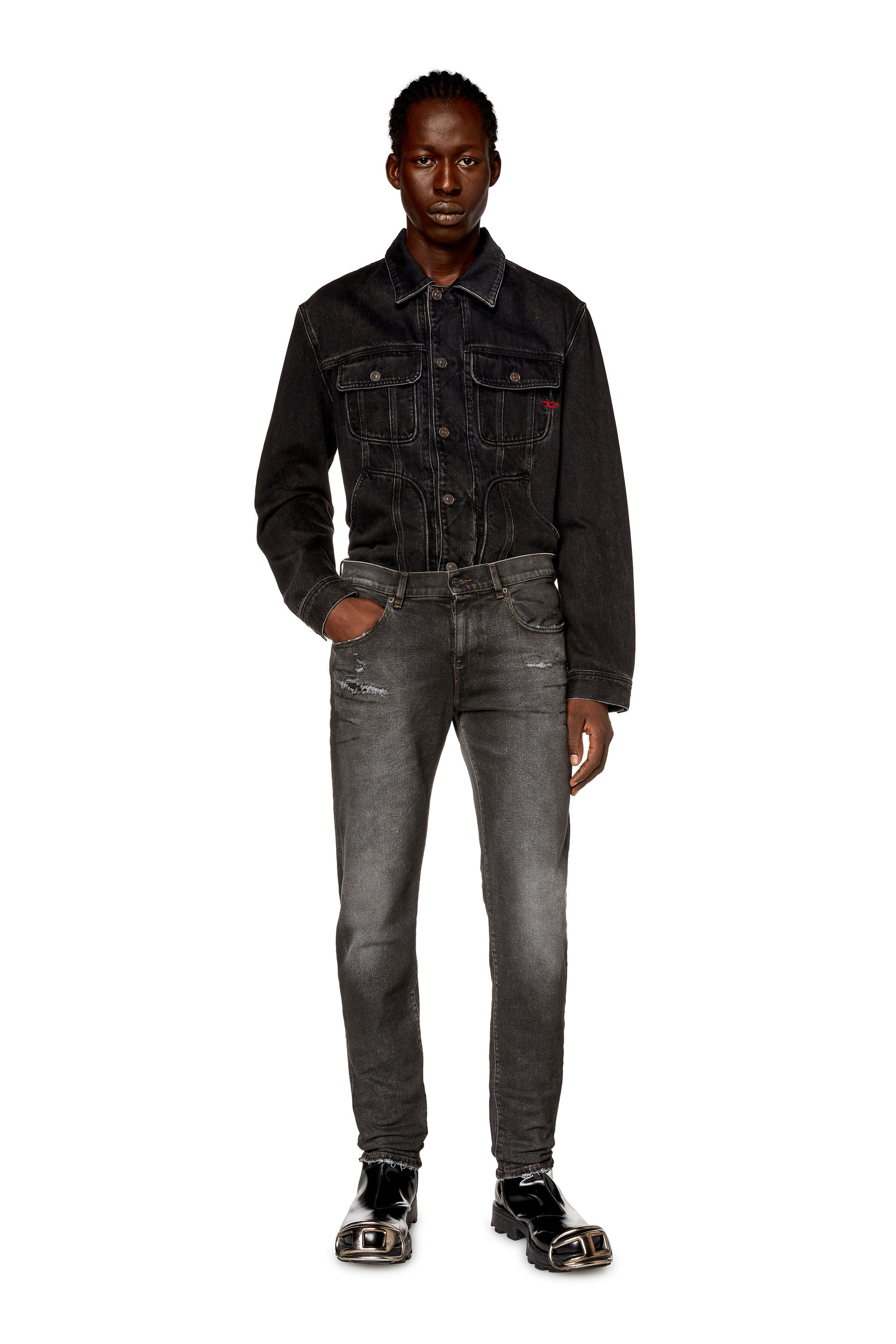 Diesel - Man Slim Jeans 2019 D-Strukt E9D78, Black/Dark grey - Image 1