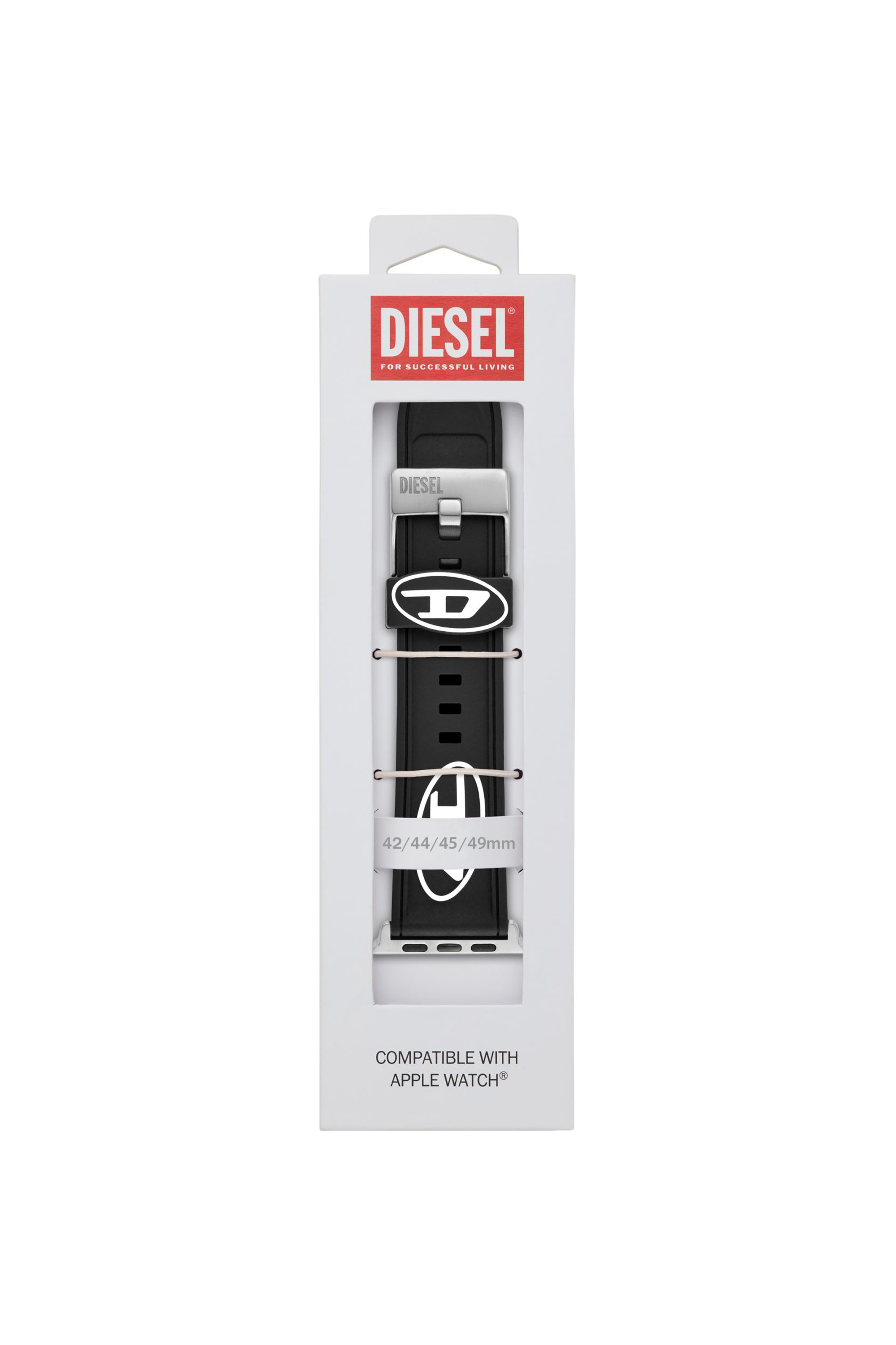 Diesel - DSS0018, Unisex's Black silicone band for apple watch®, 42/44/45/49mm in Black - 3
