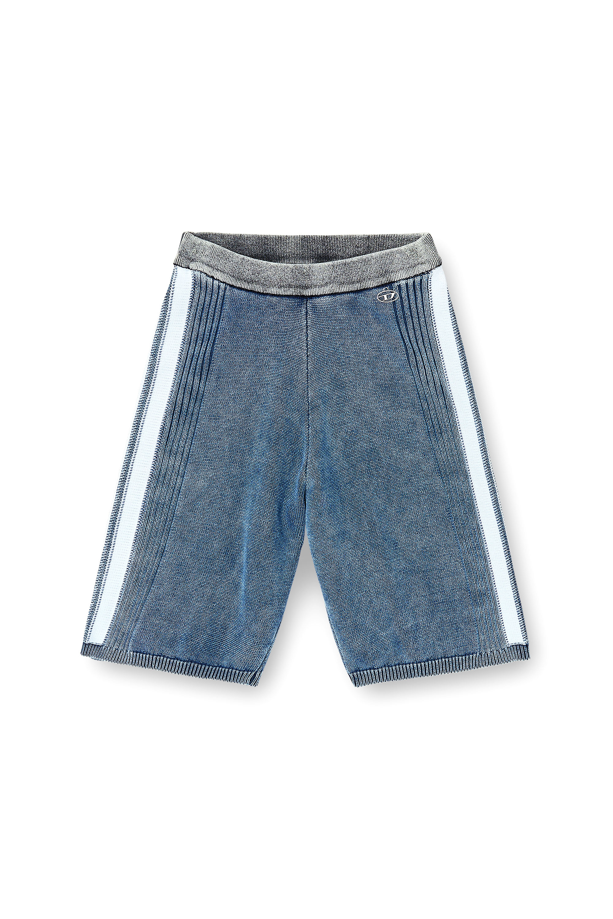 Diesel - M-ESTHER, Woman's Knitted shorts with sporty bands in null - 4