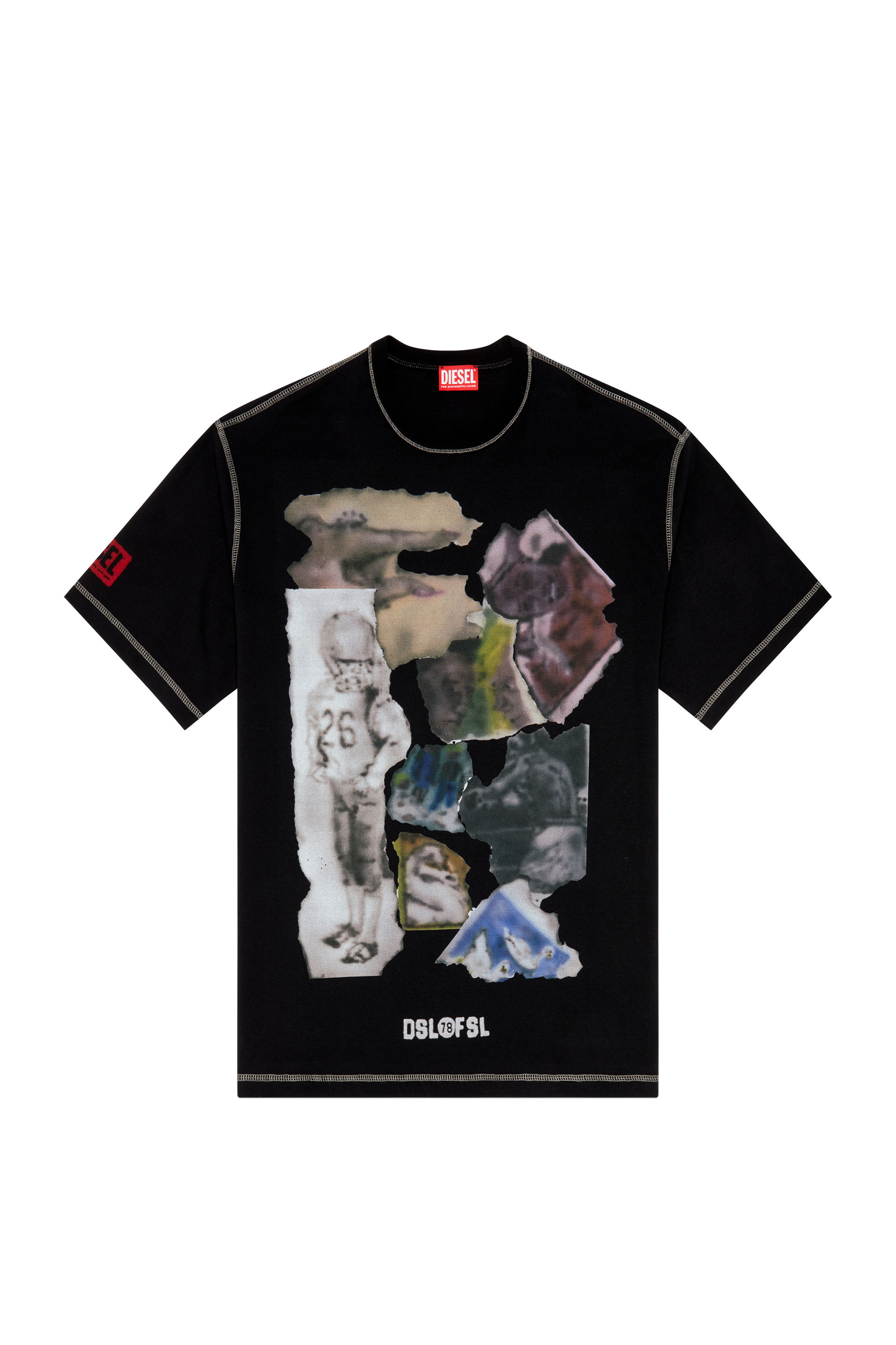 Diesel - T-WASH-N3, Man T-shirt with airbrush print in Black - Image 3