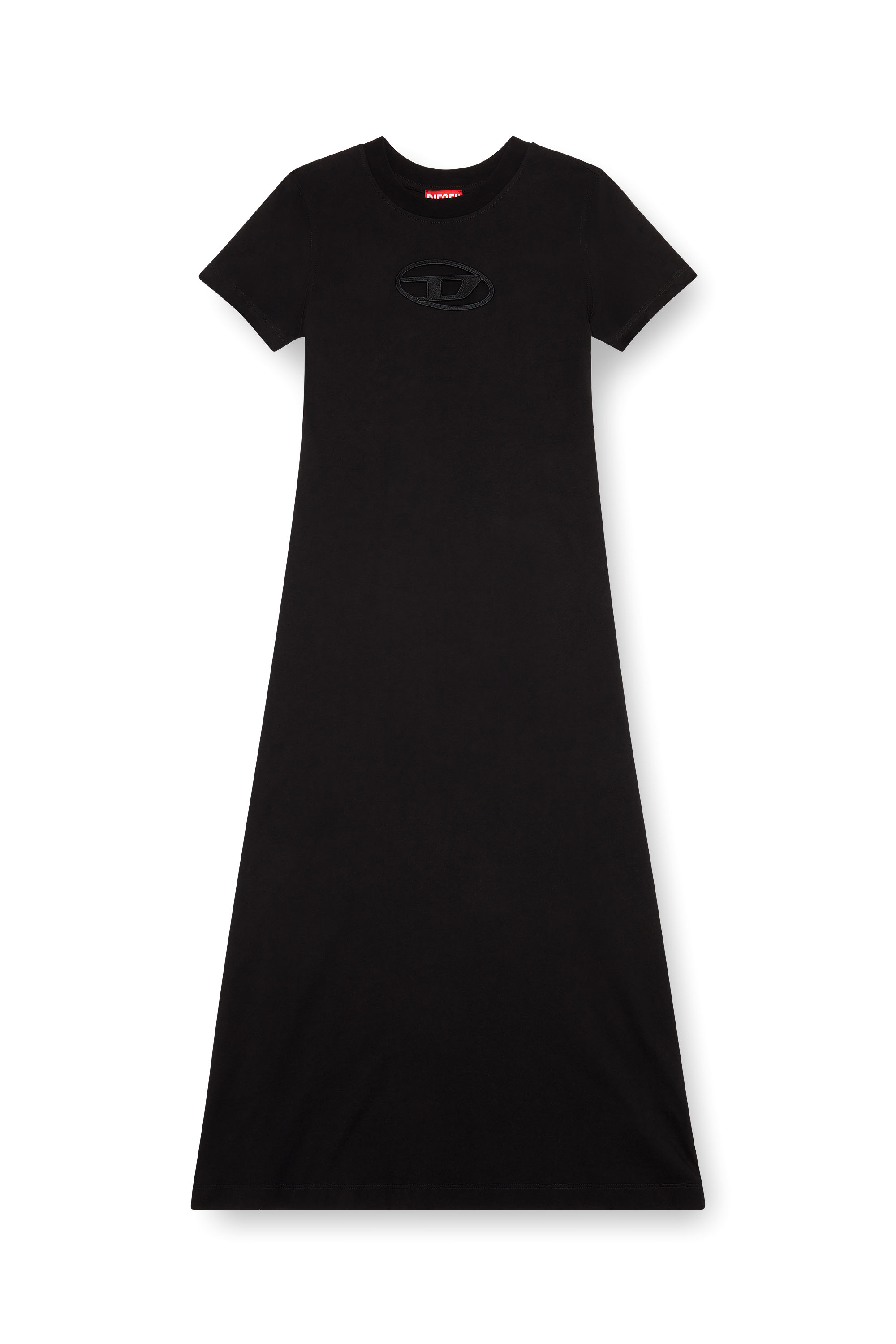 Diesel - D-ALIN-OD, Woman T-shirt dress with embroidered D in Black - Image 4