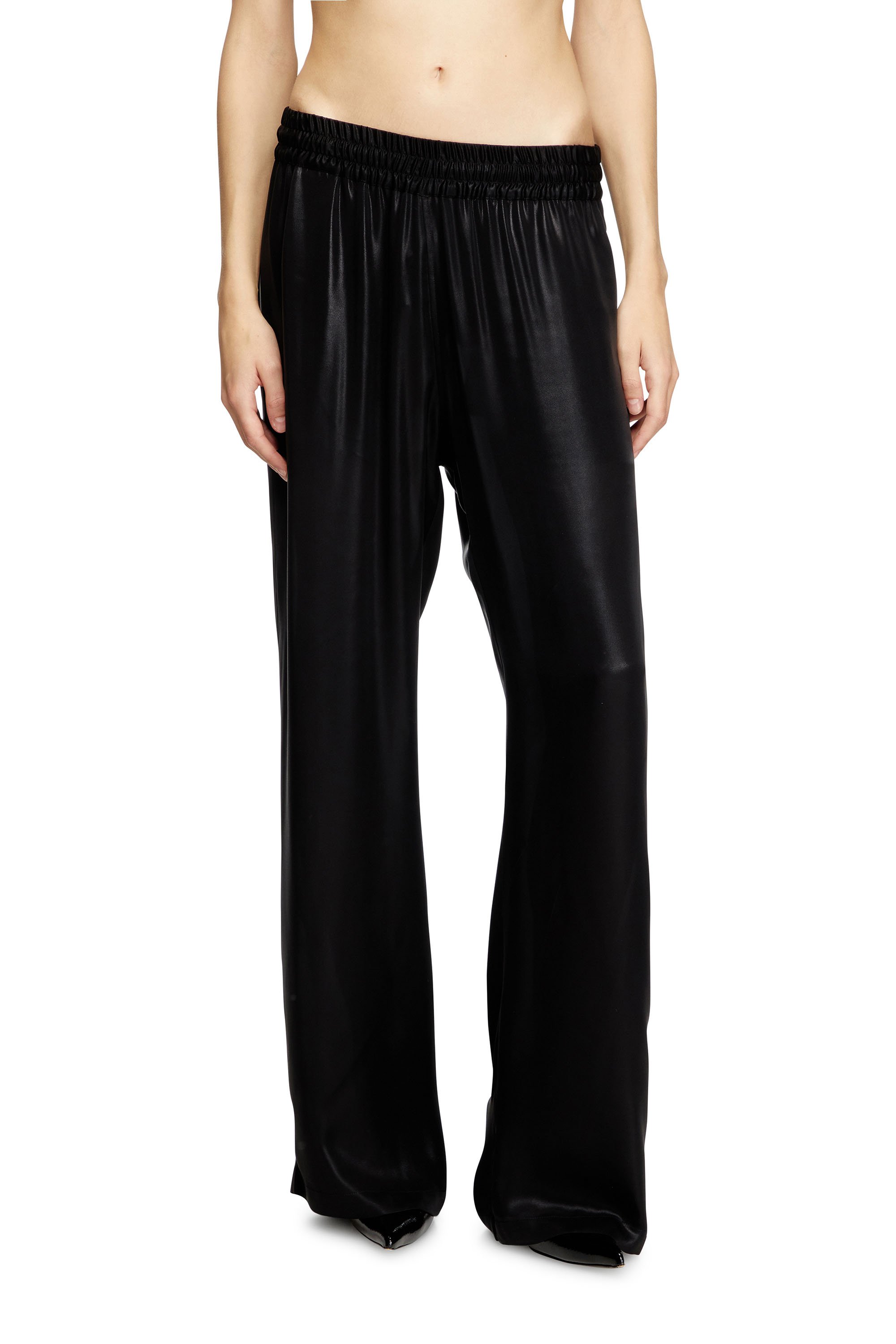 Diesel - P-DREYER-C-WN-Q1, Woman's Satin track pants in Black - 1