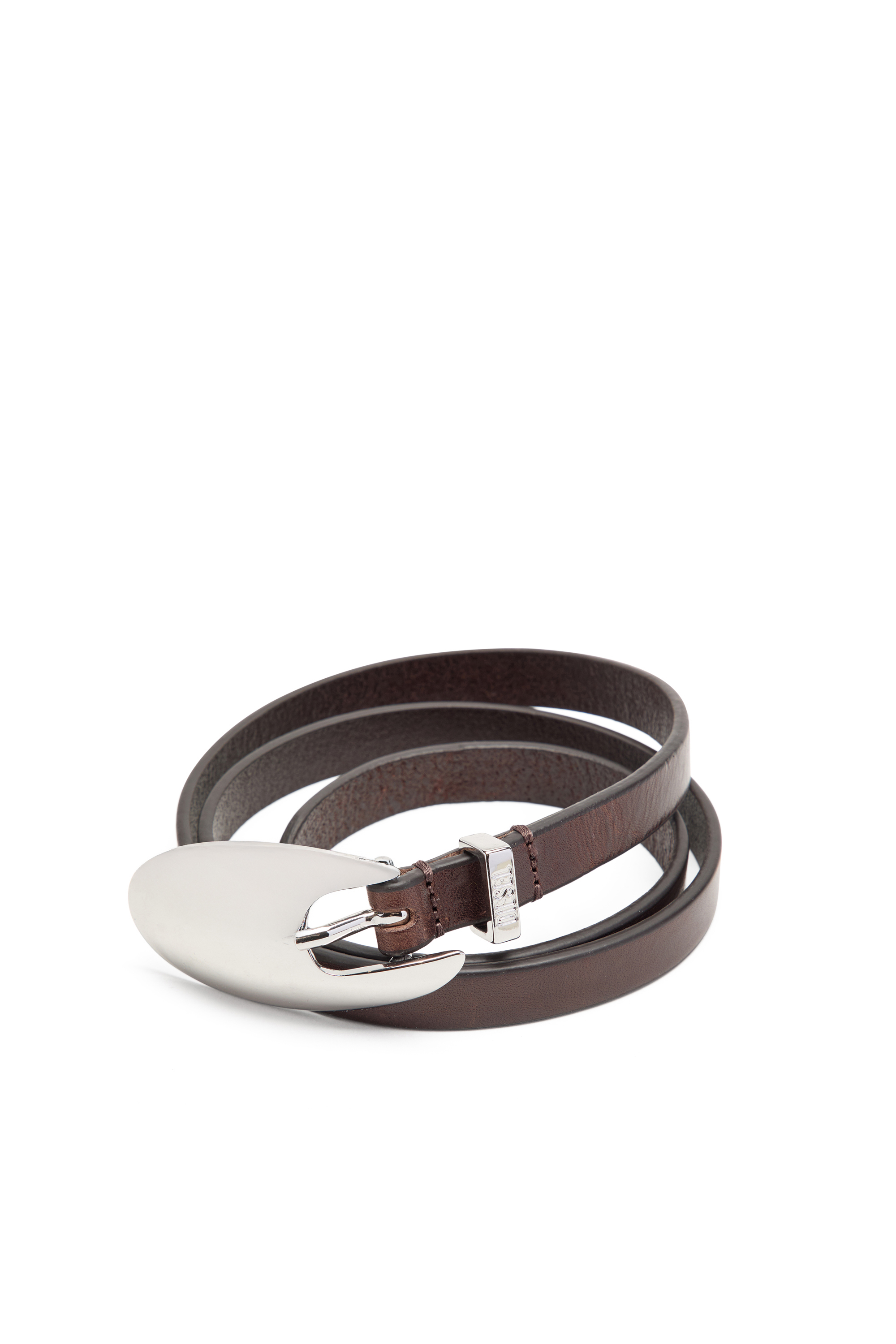 Diesel - B-ROP 15, Woman's 1.5cm leather belt with sculptural buckle in Brown - 2