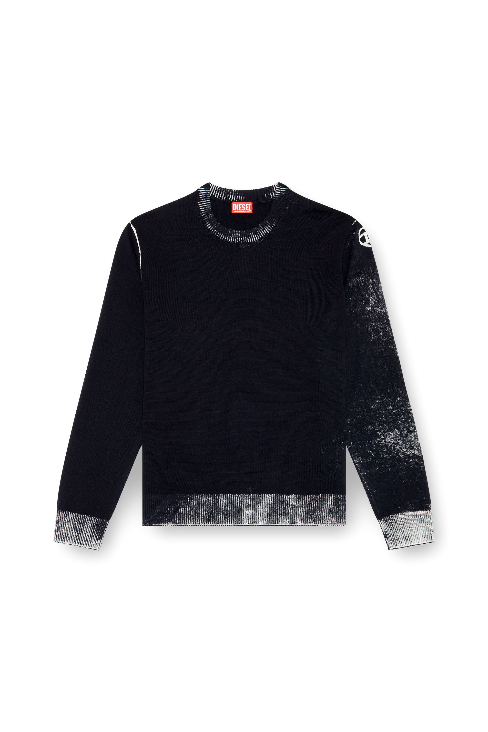 Diesel - K-LARENCE-B, Man's Reverse-print cotton jumper in Black - 2