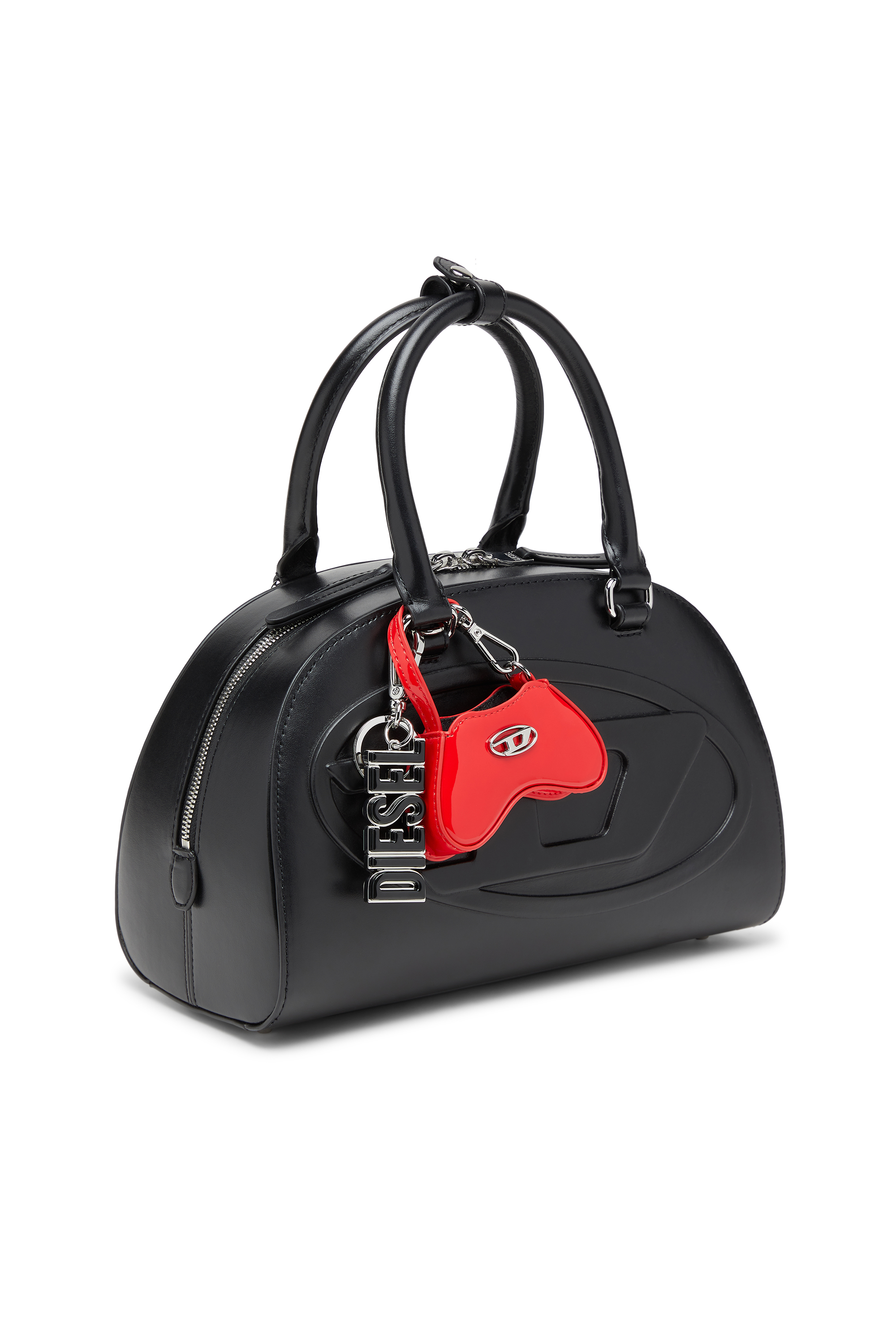 Diesel - 1DR DOME CROSSBODY, Woman's 1DR Dome-Leather mini bowling bag in Black - 6